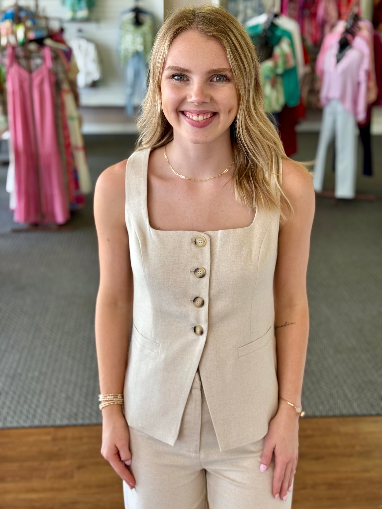 Teagan Linen Vest