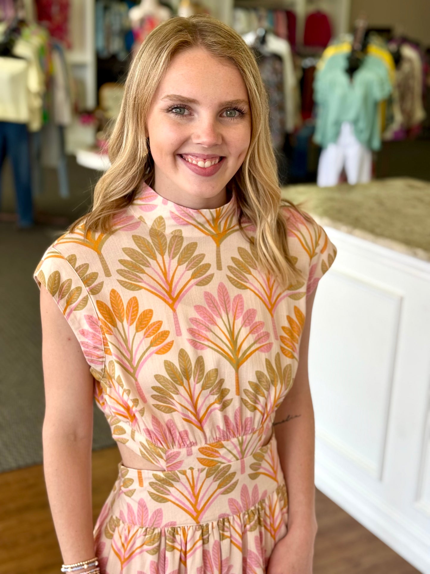 Elise Spring Palms Dress