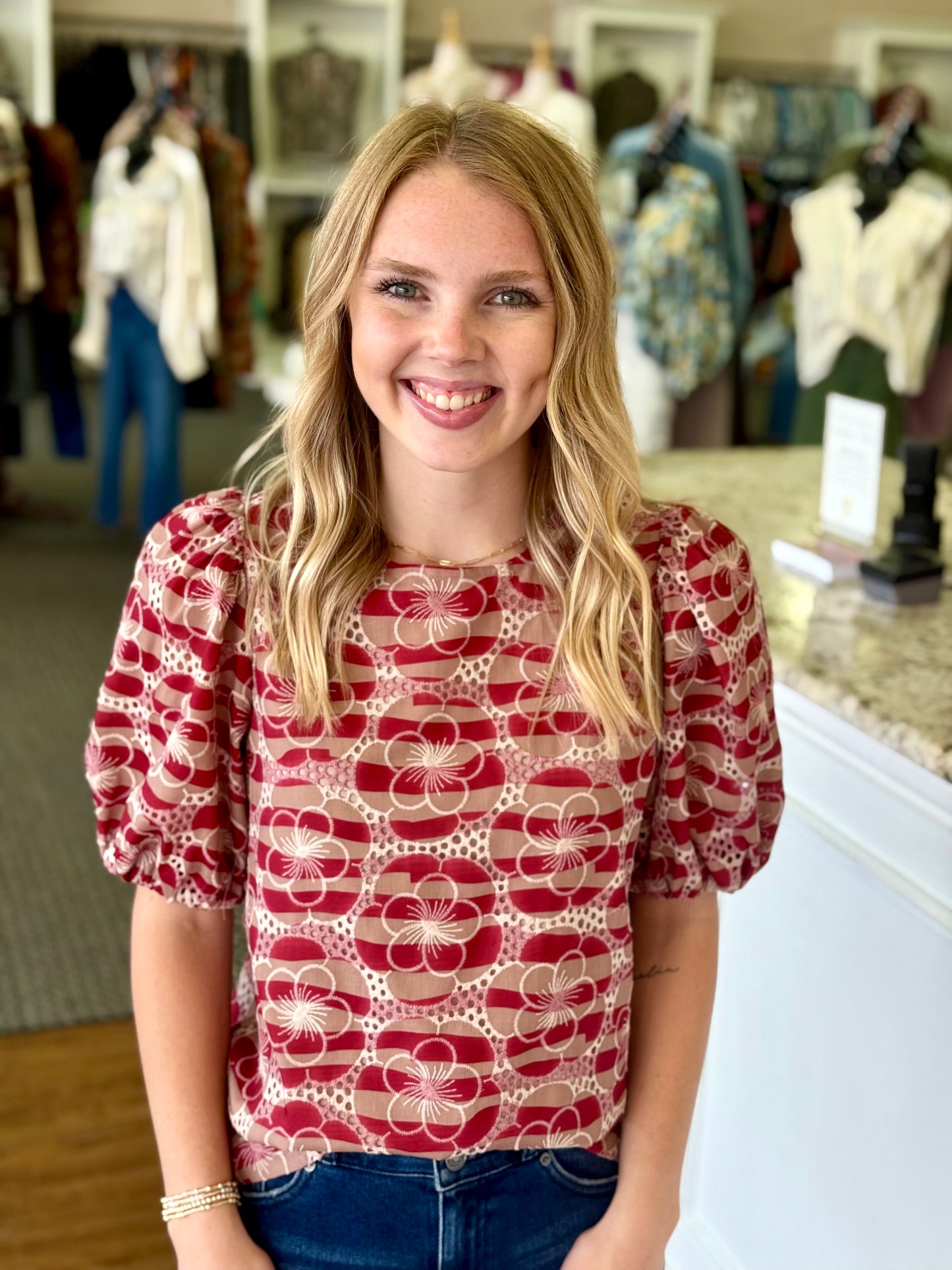 Dotted Floral Lace Top