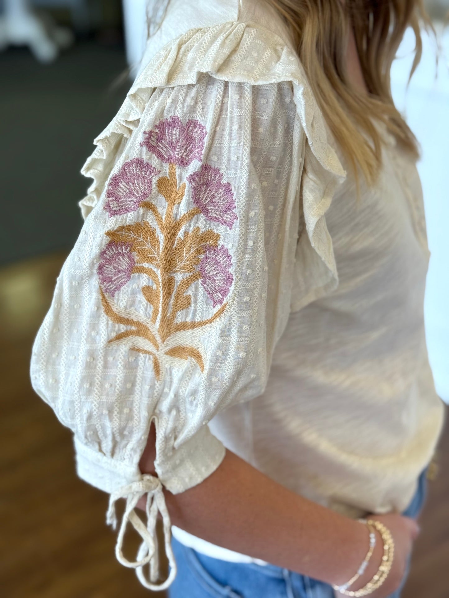 Keely Vintage Cream Top