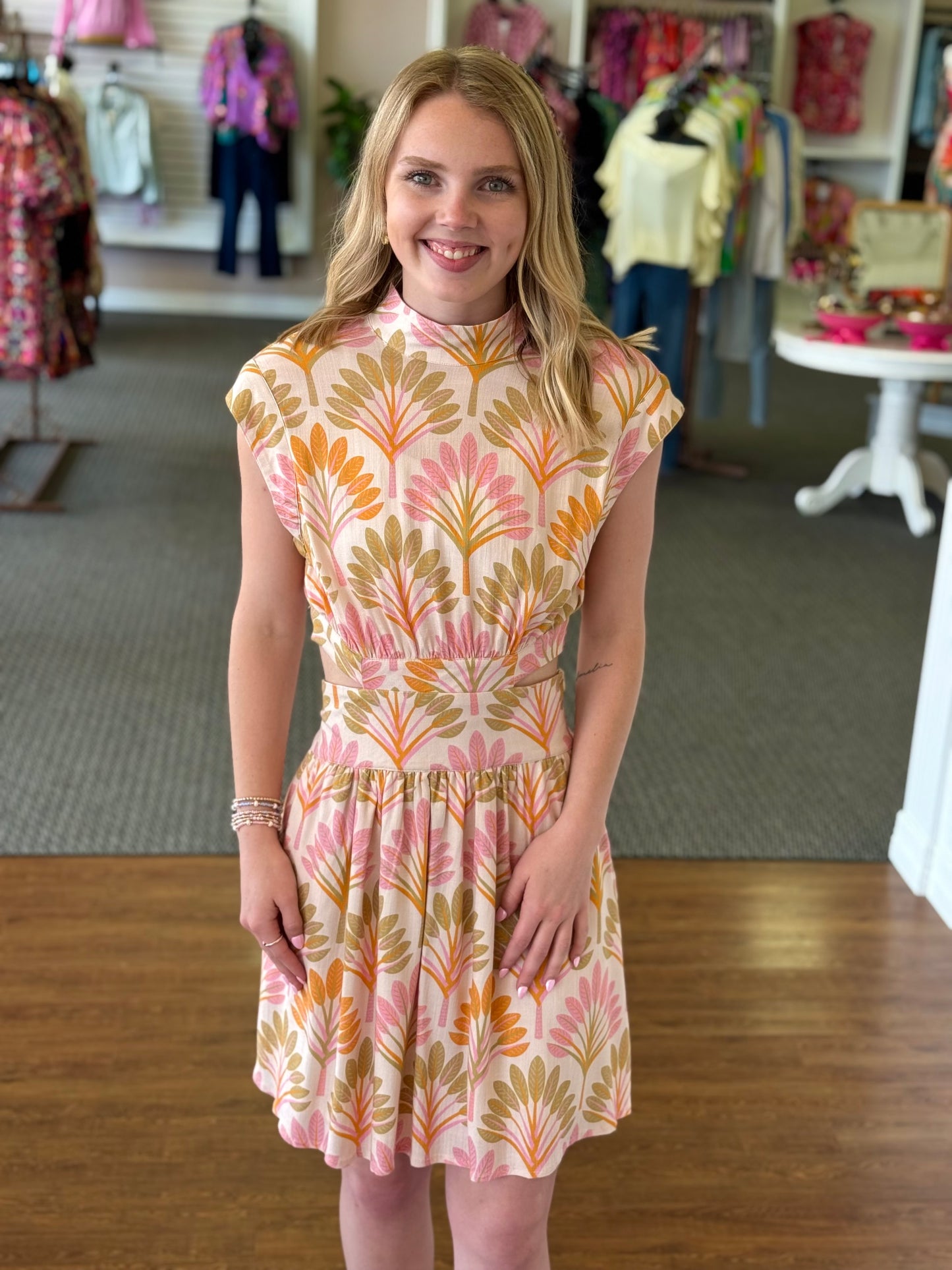 Elise Spring Palms Dress