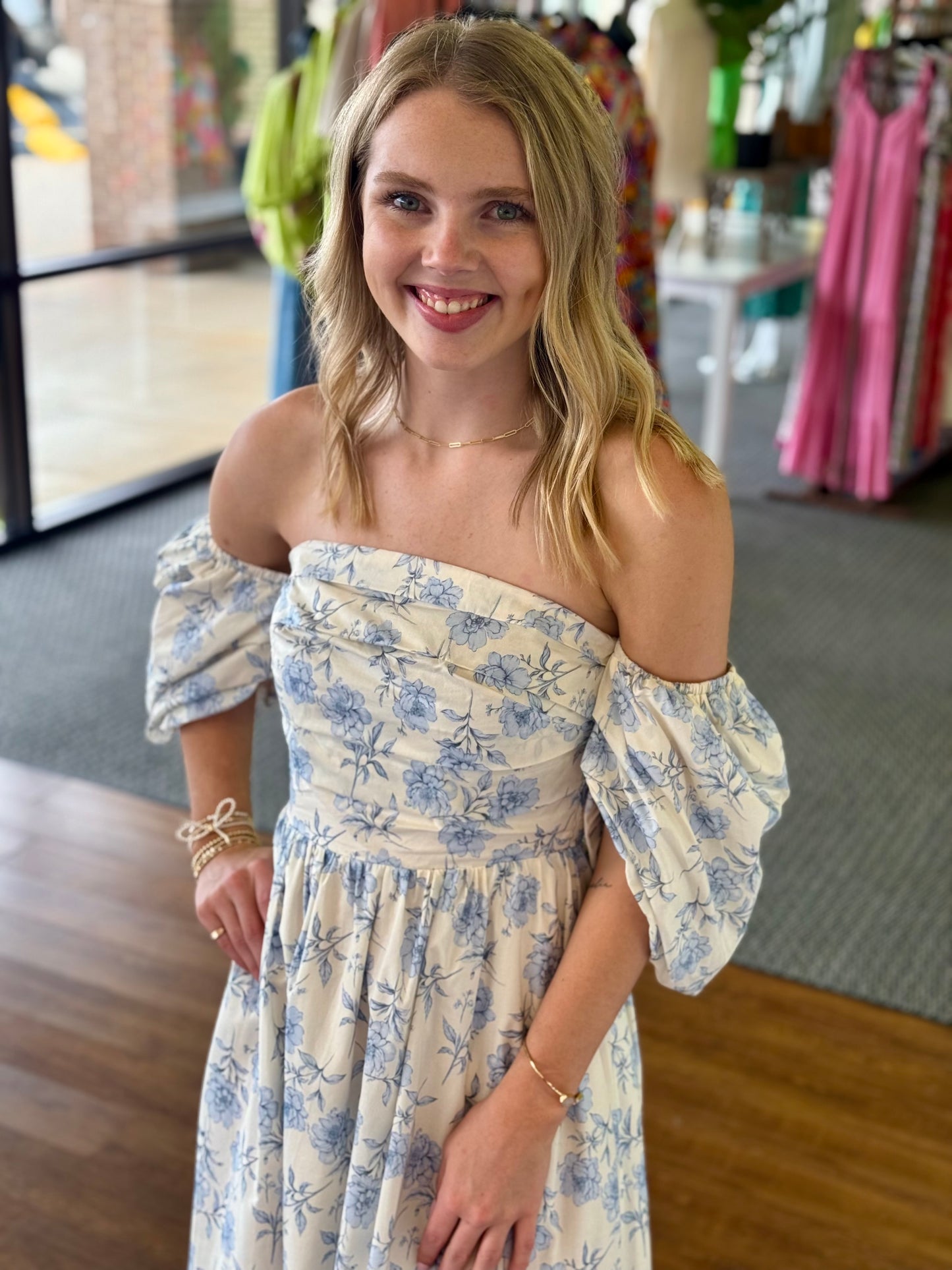 Azure Floral Maxi Dress