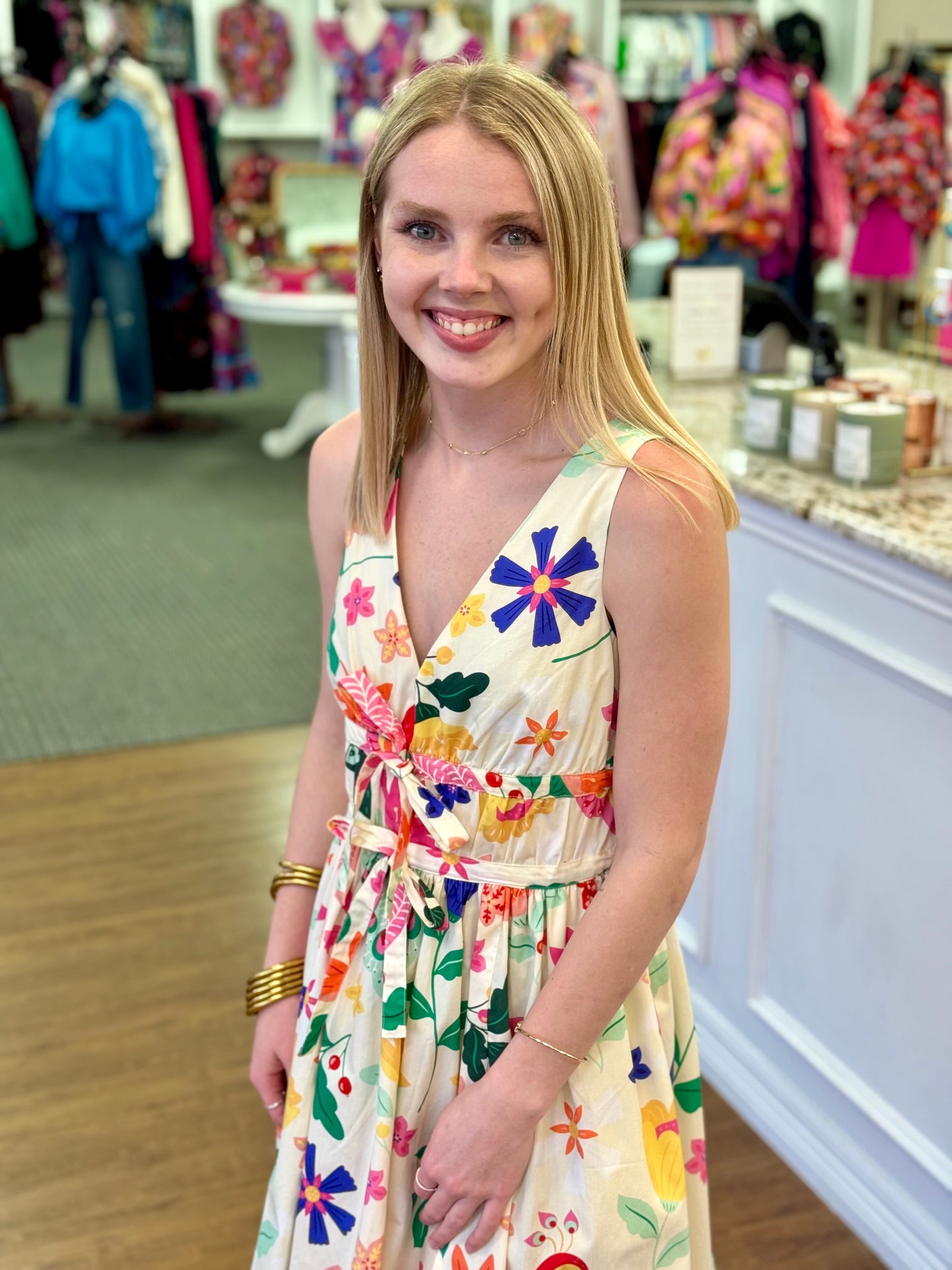 Pretty Peacock Poplin Dress