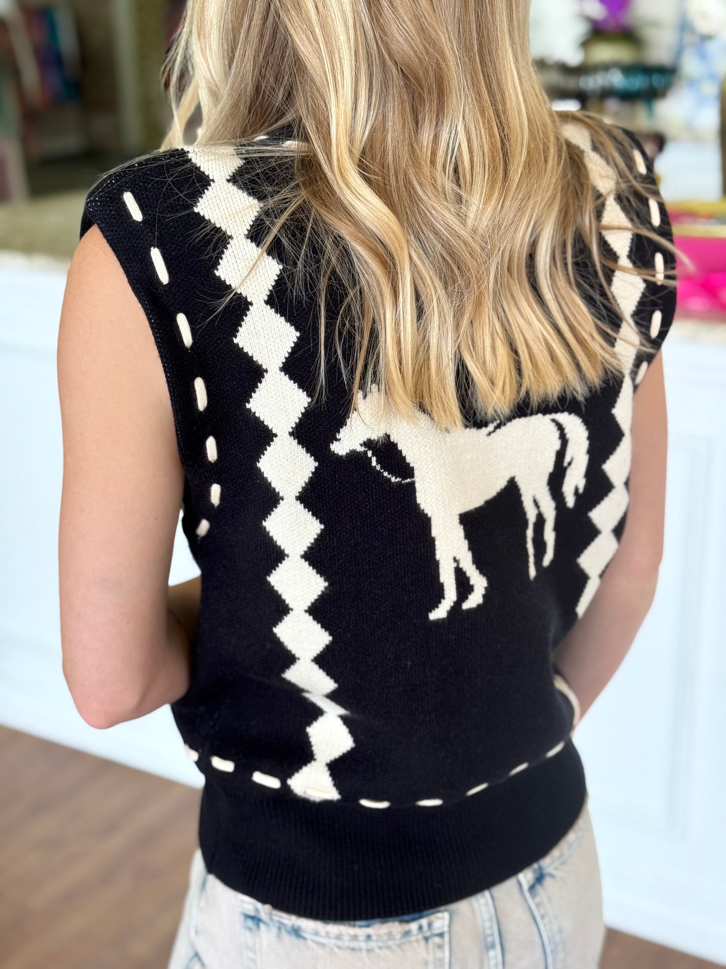 Roany Horse Vest -Black