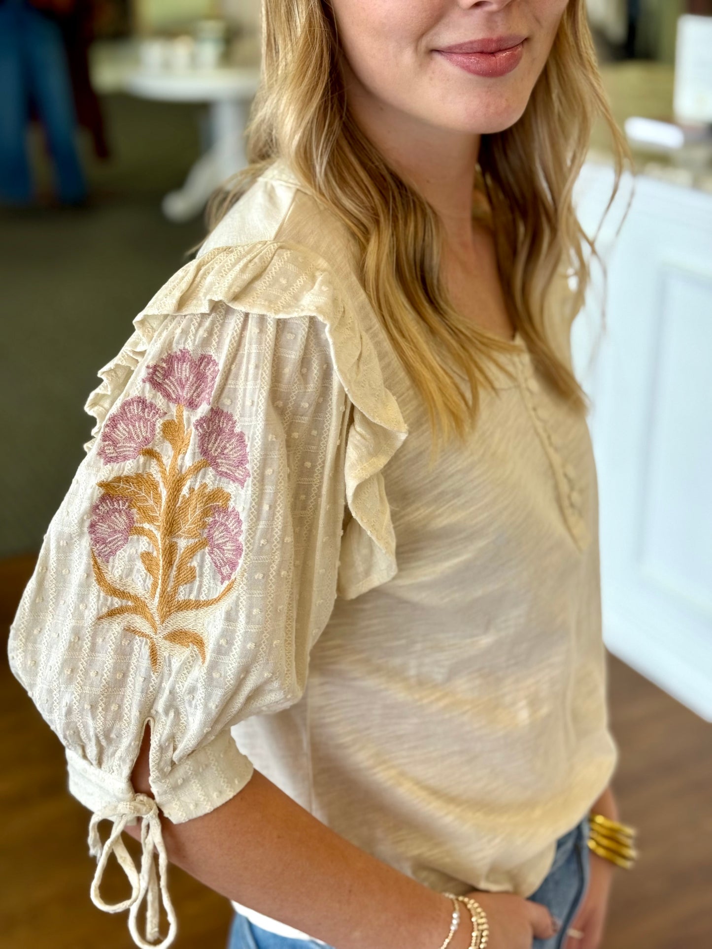 Keely Vintage Cream Top