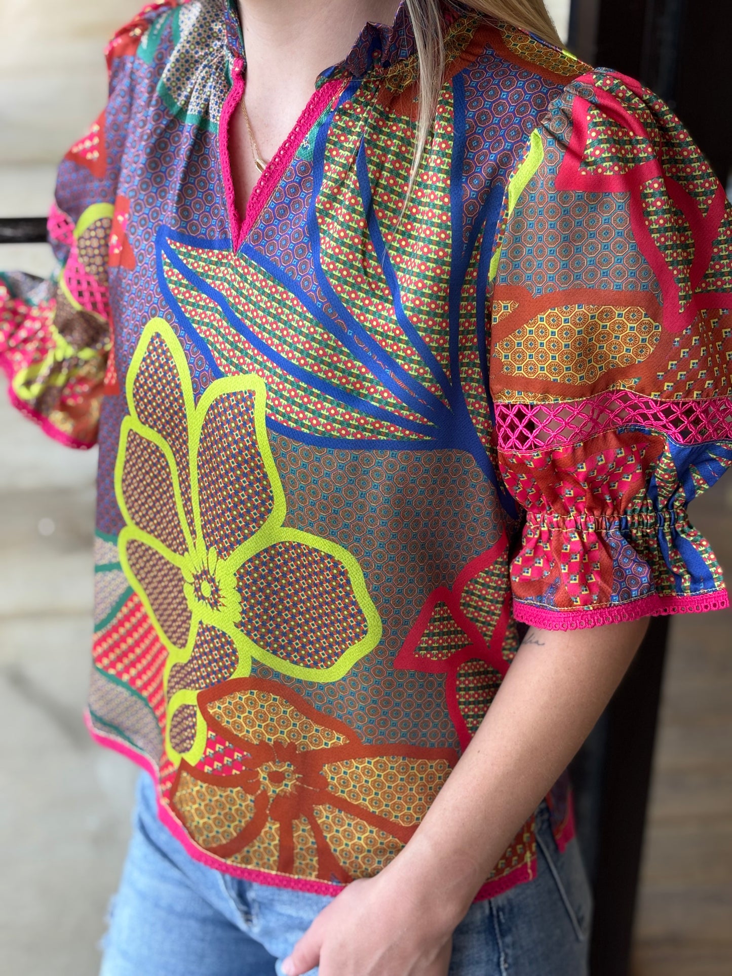 Lottie Geo Floral Top