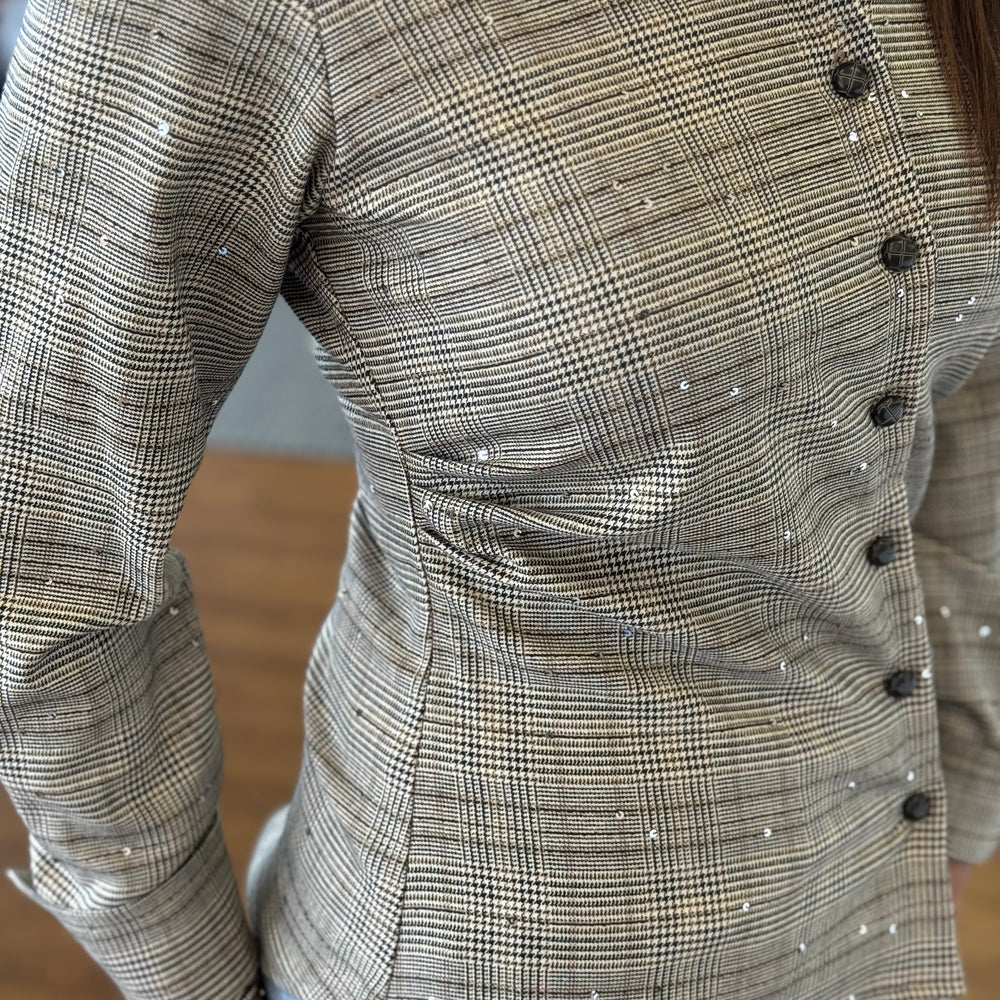 Willa Plaid Sequin Top