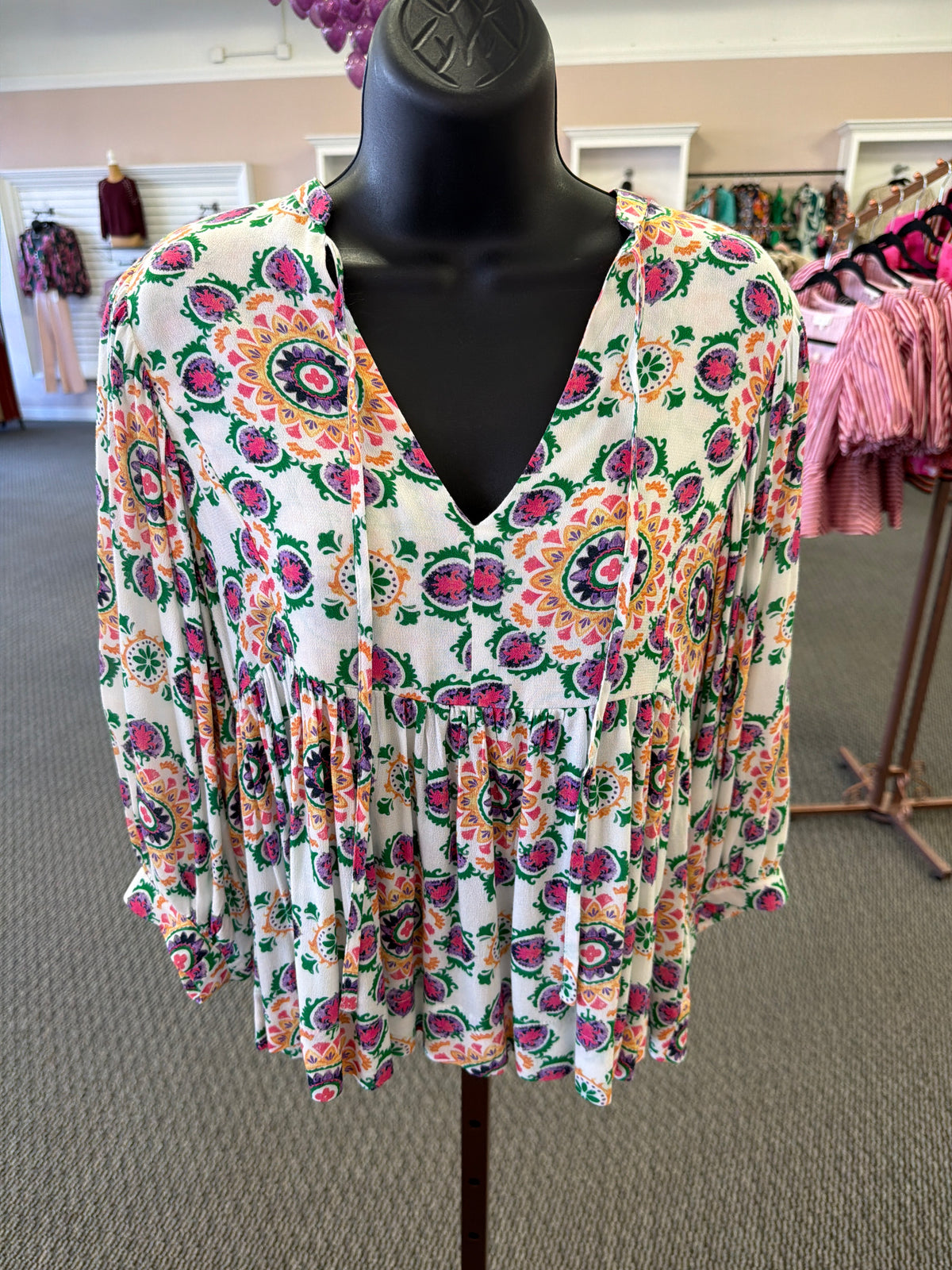 The Saylor Paisley Babydoll Top
