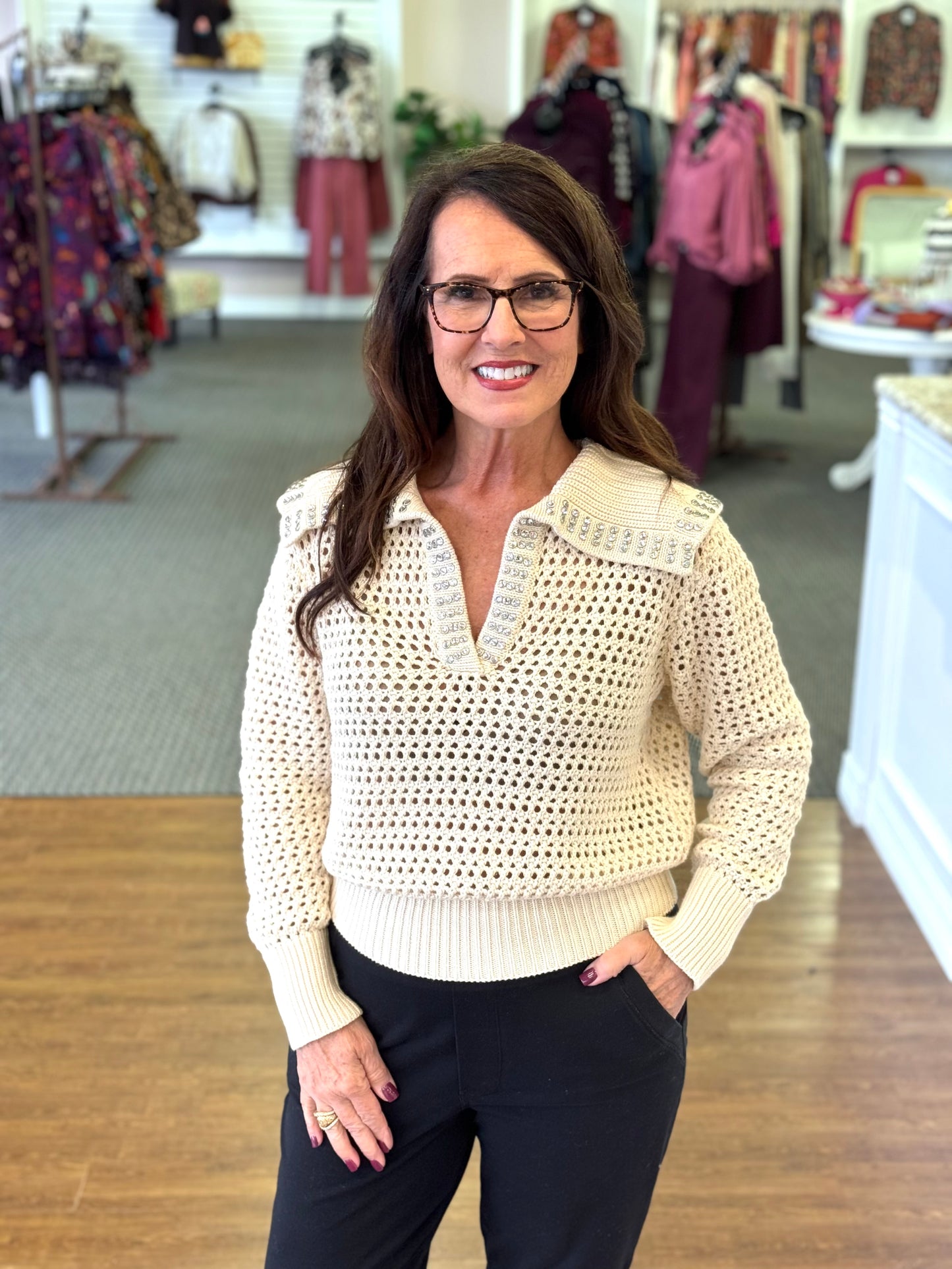 Emeline Vintage Cream Sweater