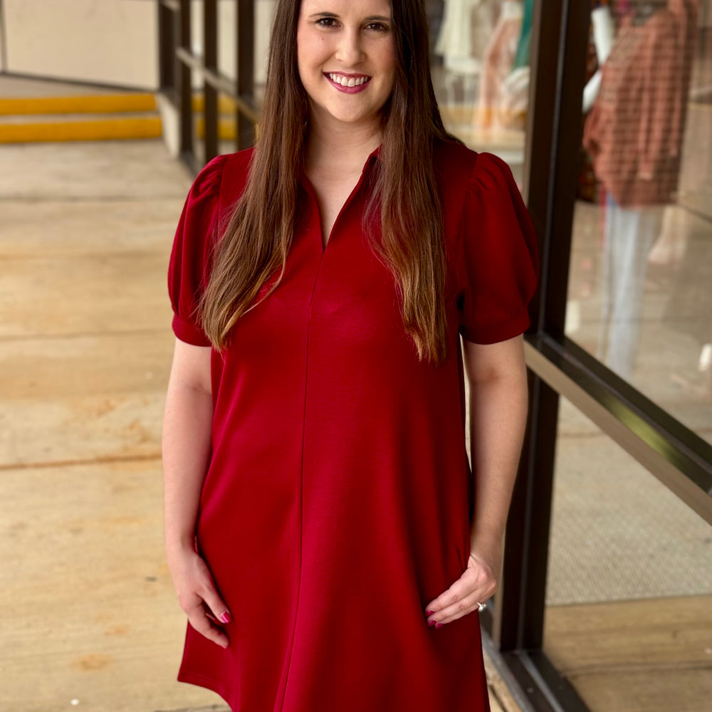 Julie Dress-Burgundy