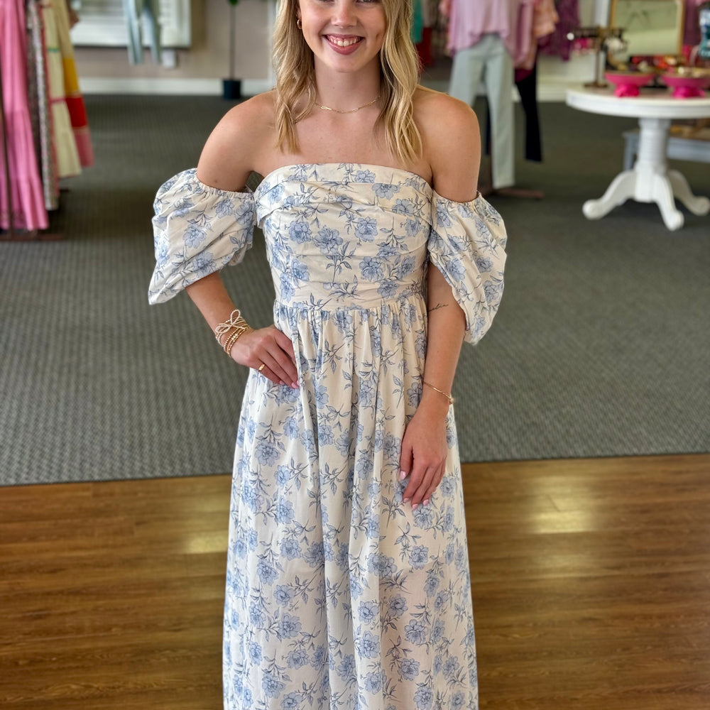 Azure Floral Maxi Dress