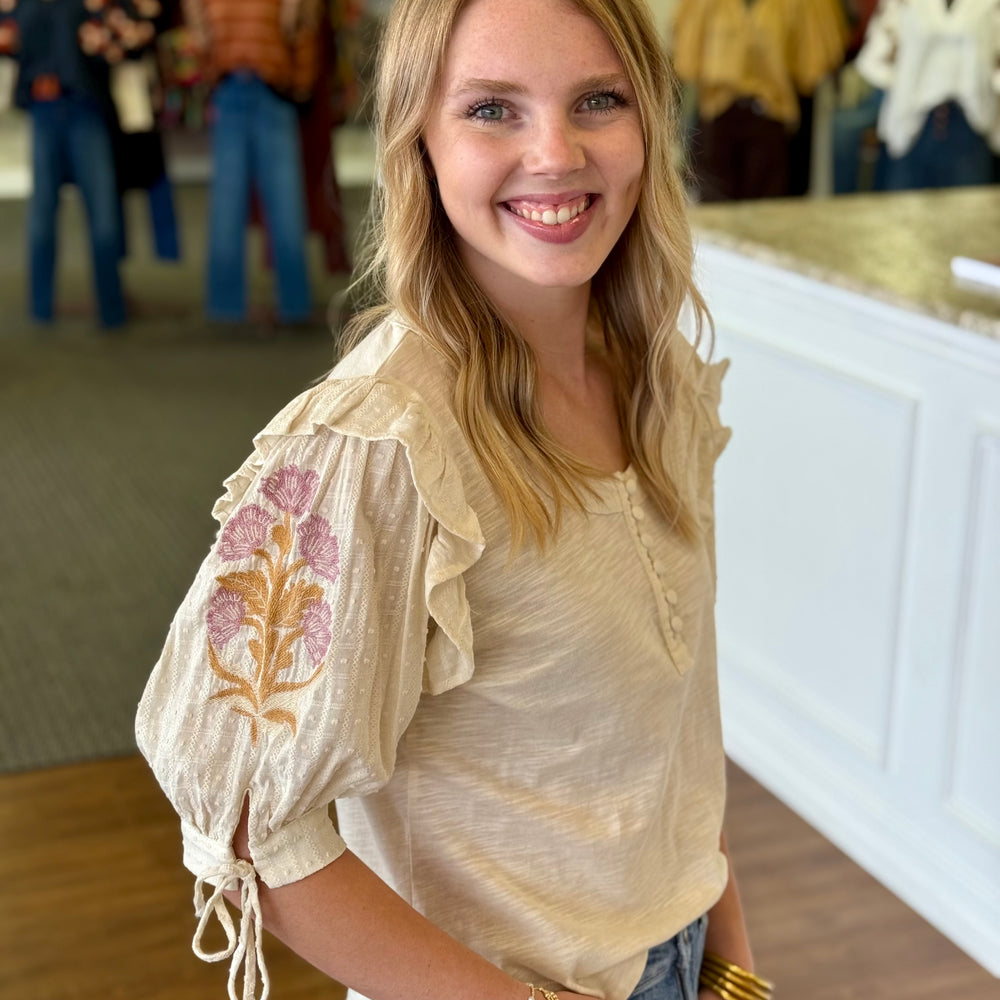Keely Vintage Cream Top