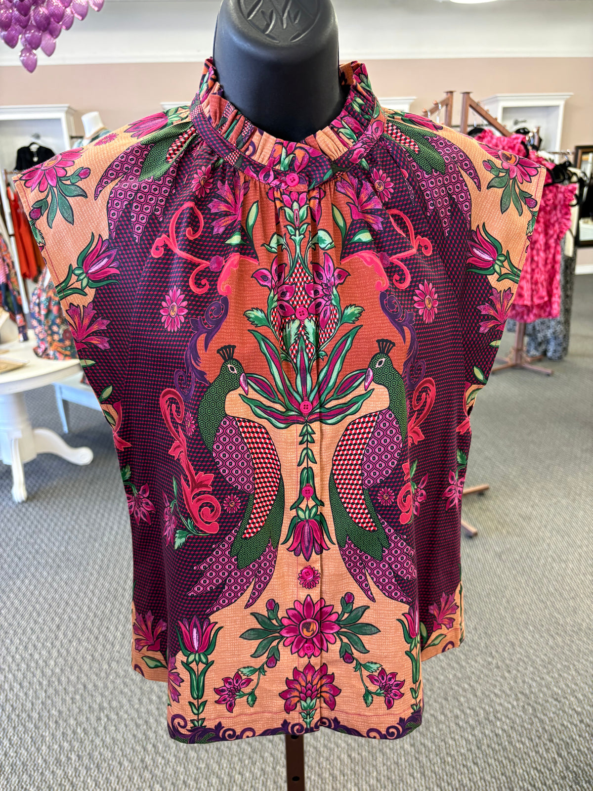 The Marlowe Printed Mock Neck Top