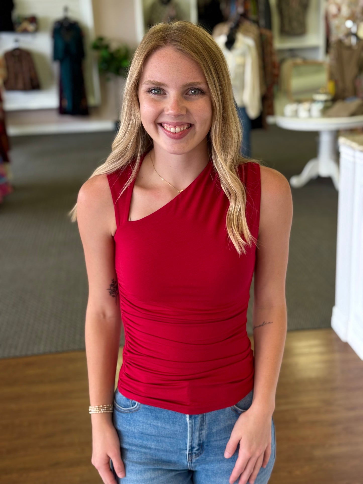 Adriana Scarlet Top