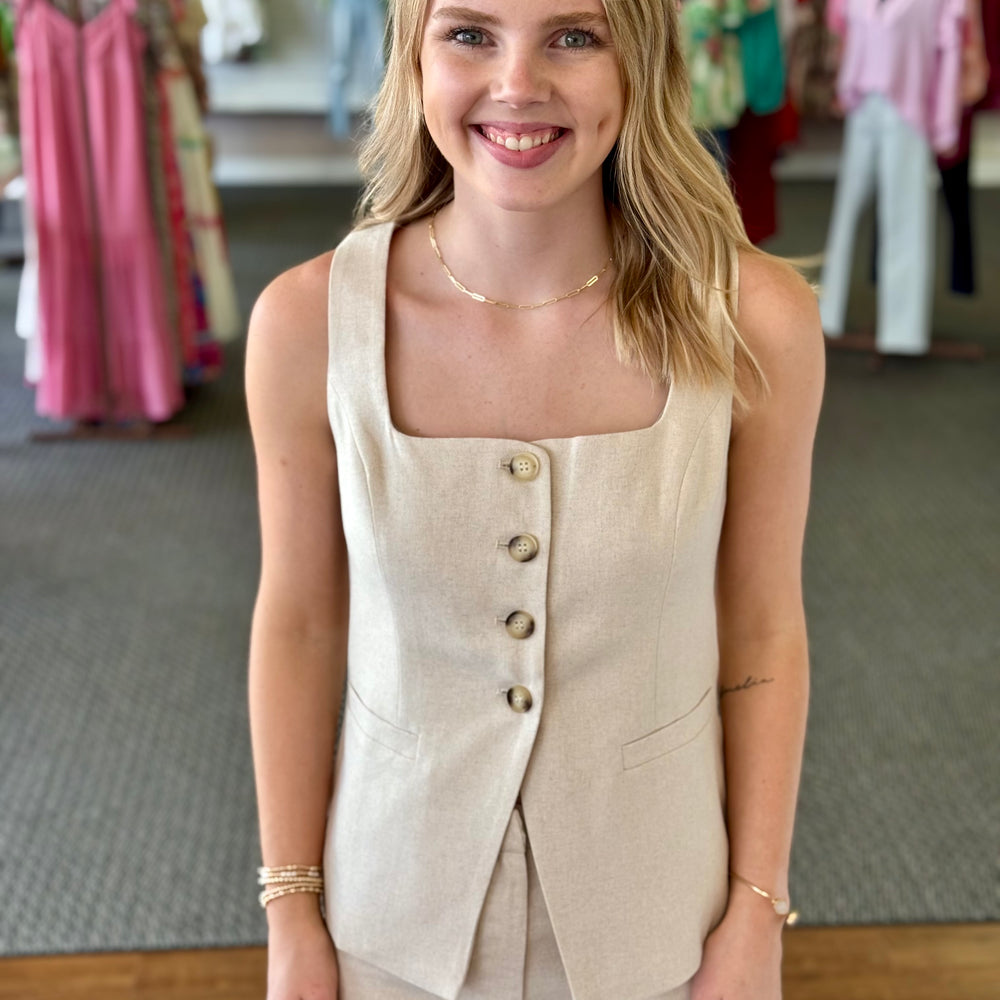 Teagan Linen Vest