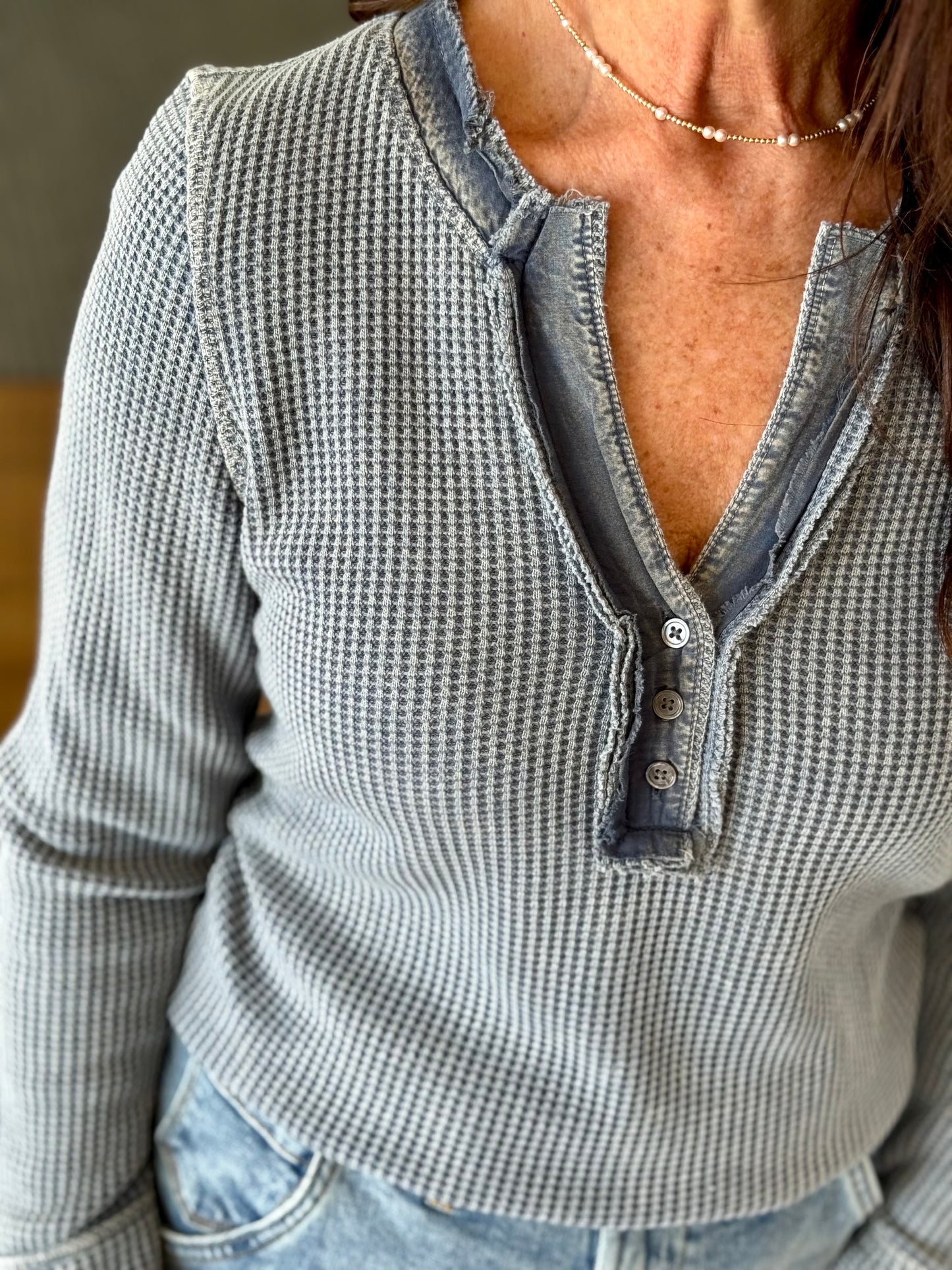 Luna Vintage Blue Top