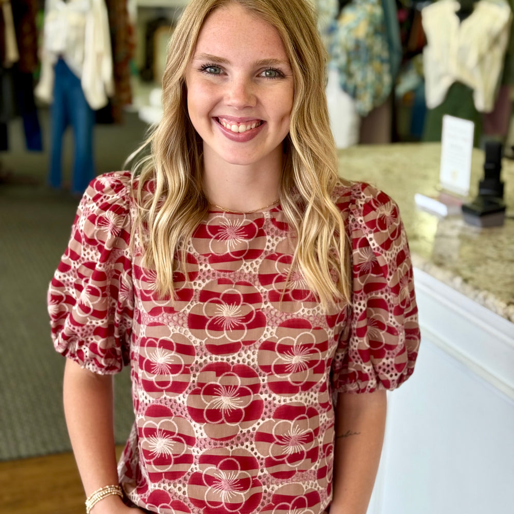 Dotted Floral Lace Top