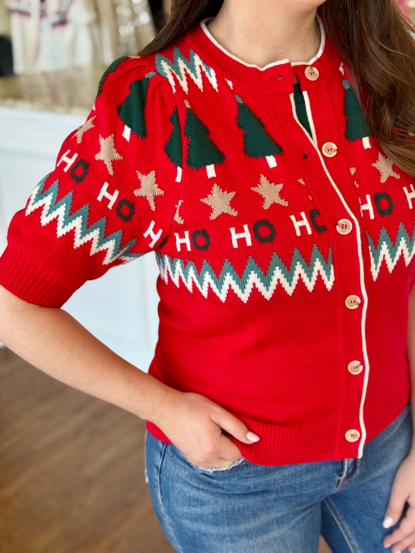 Emma Sweater- Red Multi