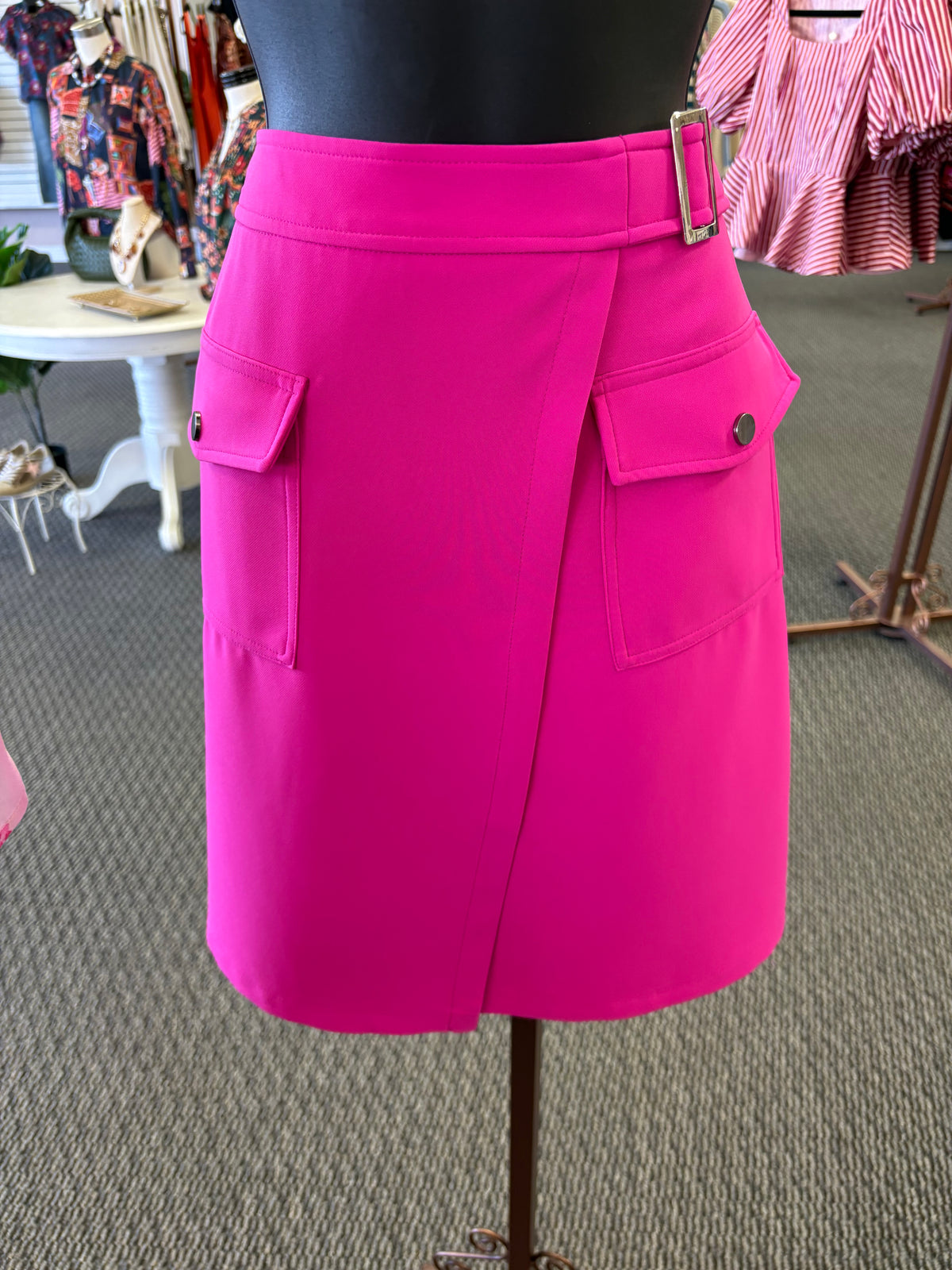Mallory Hot Pink Cargo Skirt