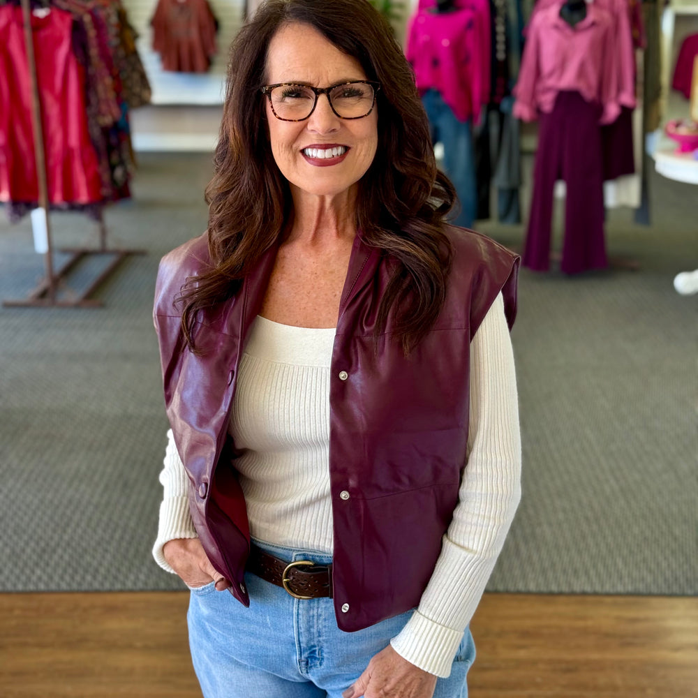 Madison Faux Leather Vest