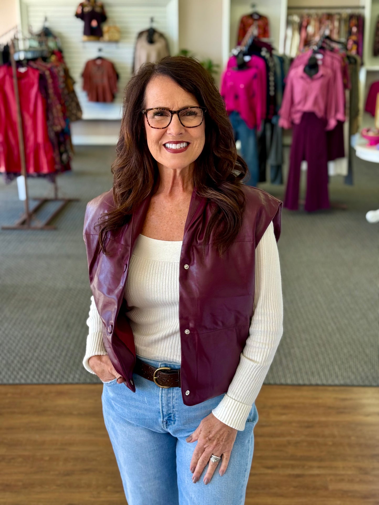 Madison Faux Leather Vest