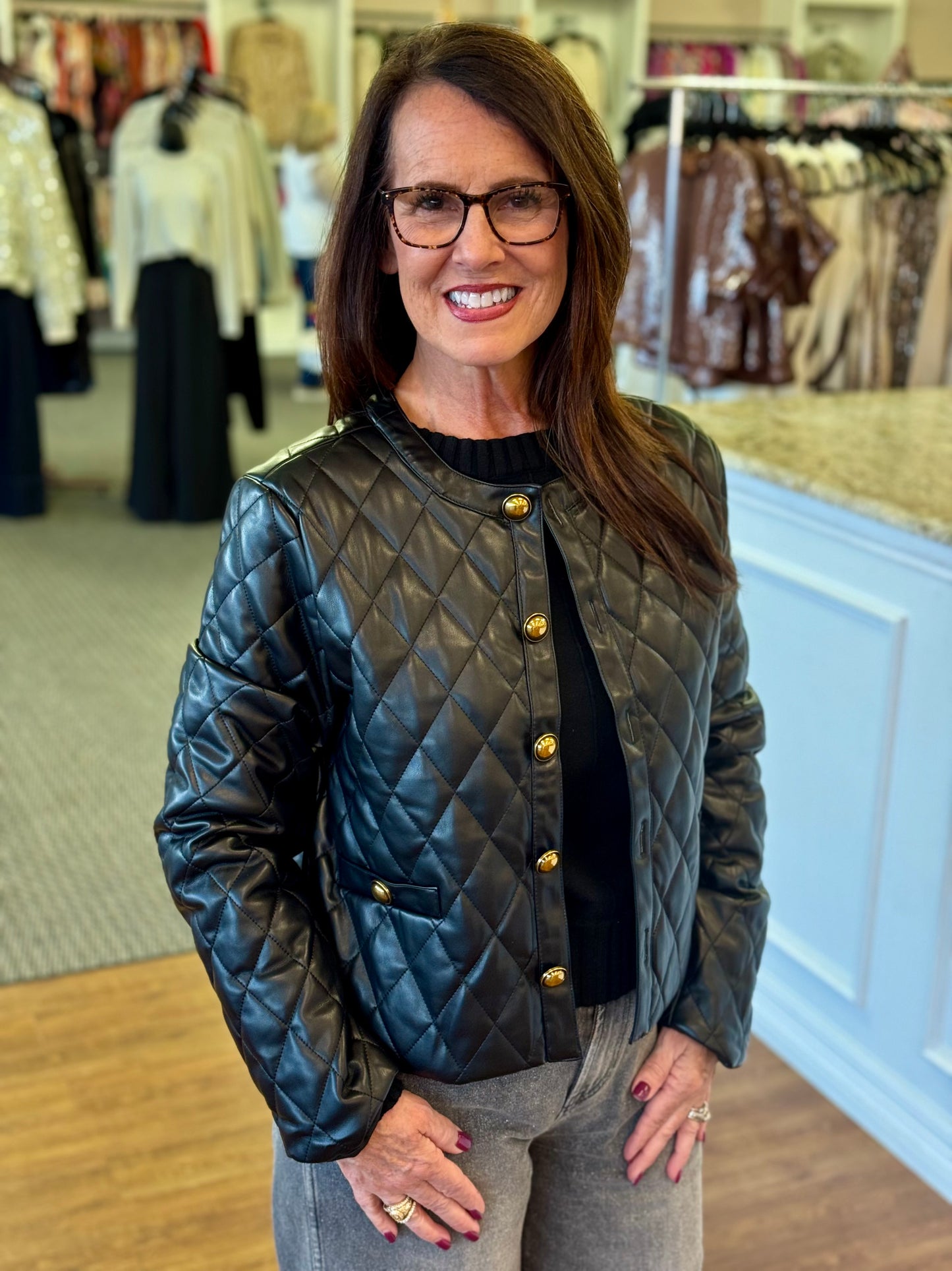 Bonheur Black Quilted Jacket