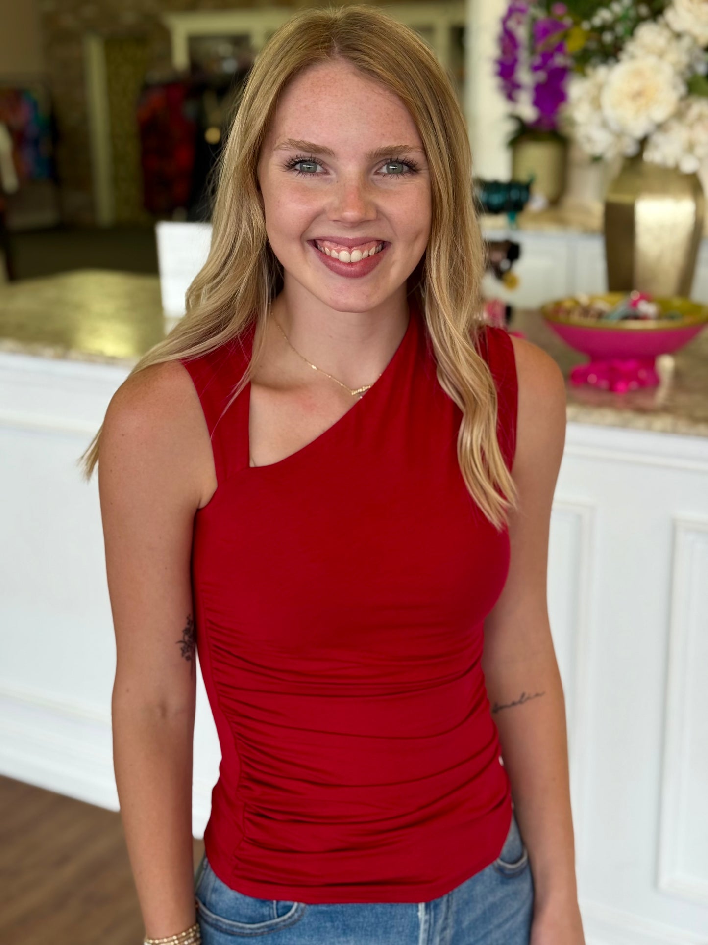 Adriana Scarlet Top
