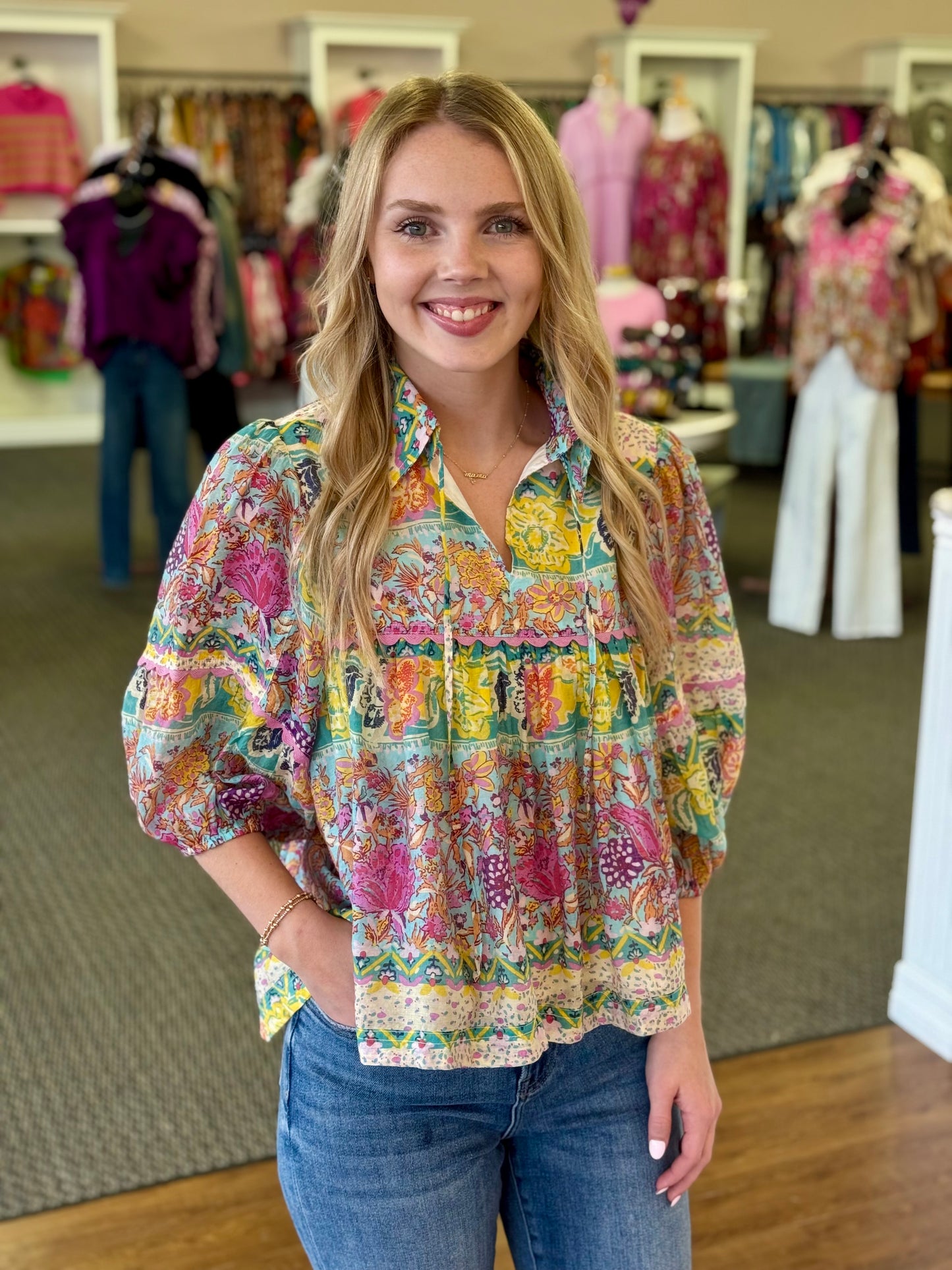 Kallisti Festival Floral Boho Top