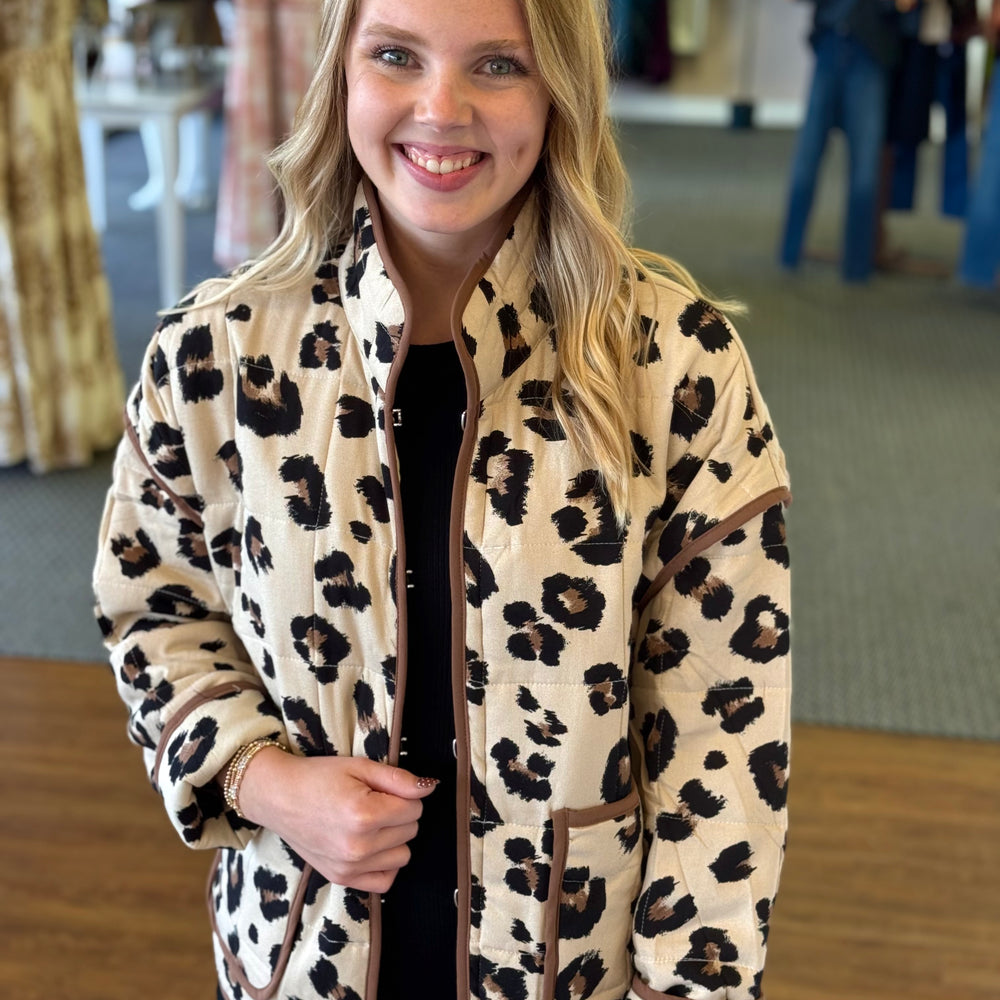 Juniper Animal Print Quilted Jacket