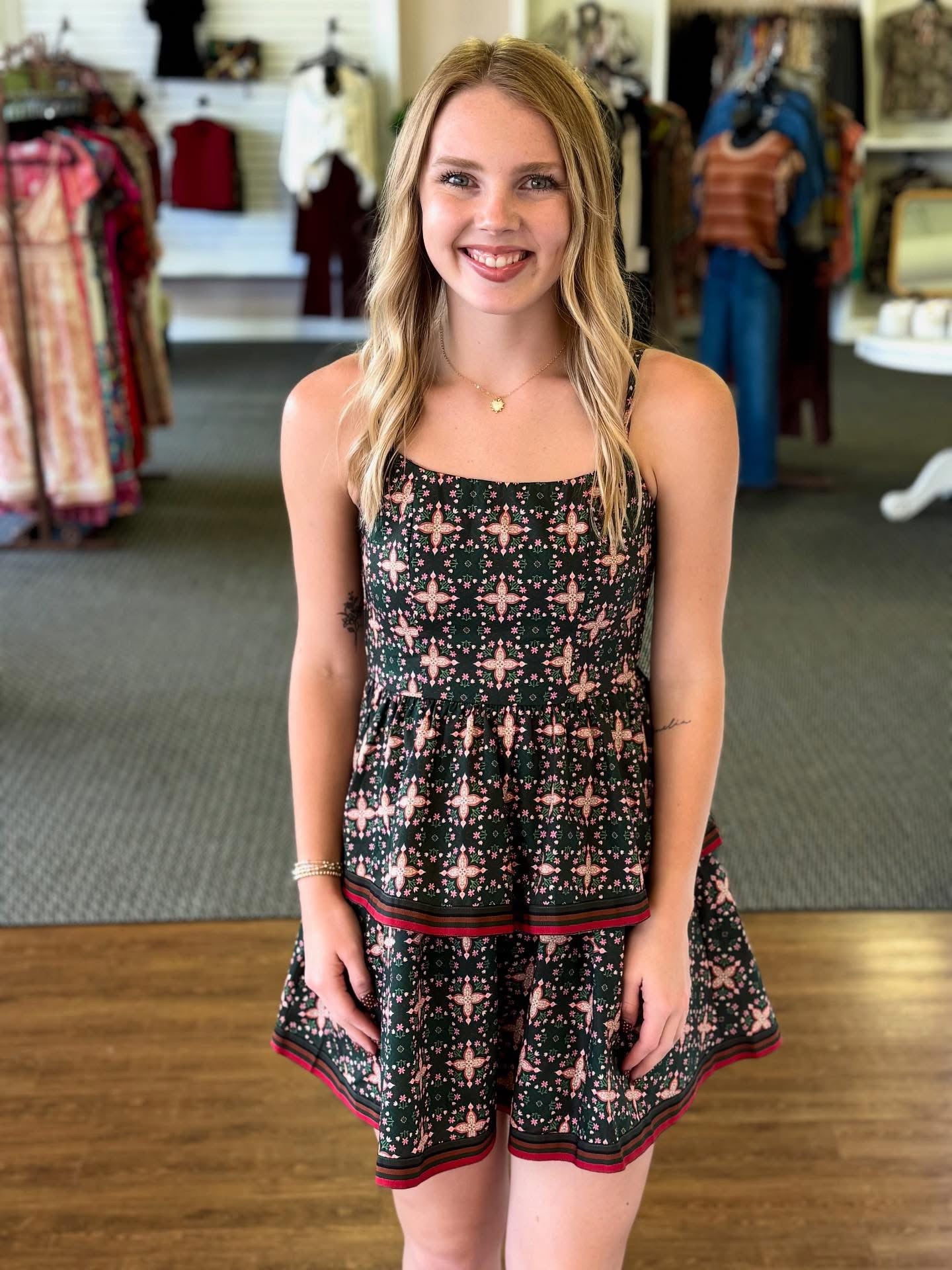 Rina Floral Tile Dress