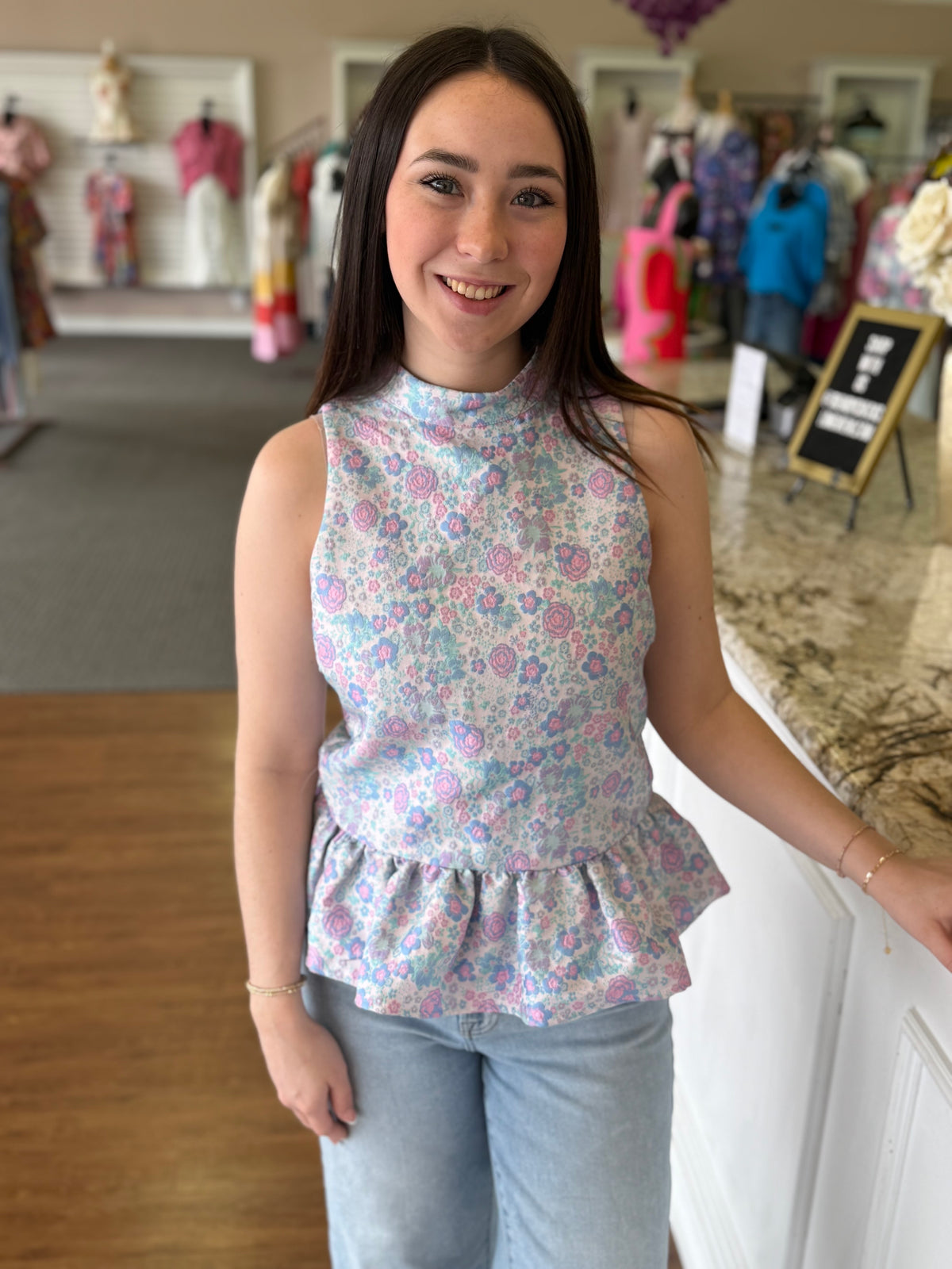 Vintage Bloom Peplum Top