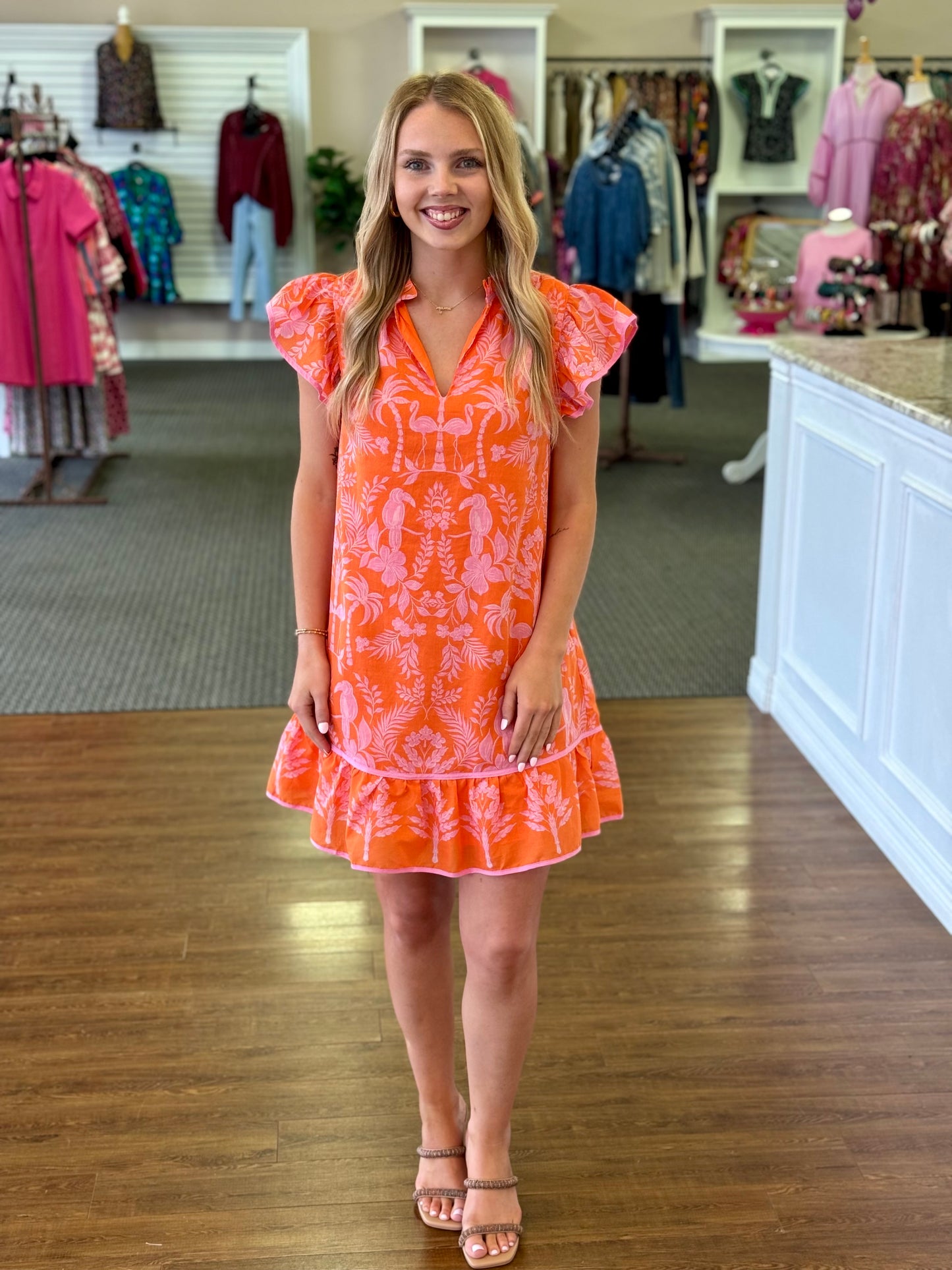 Davina Floral Shift Mini Dress