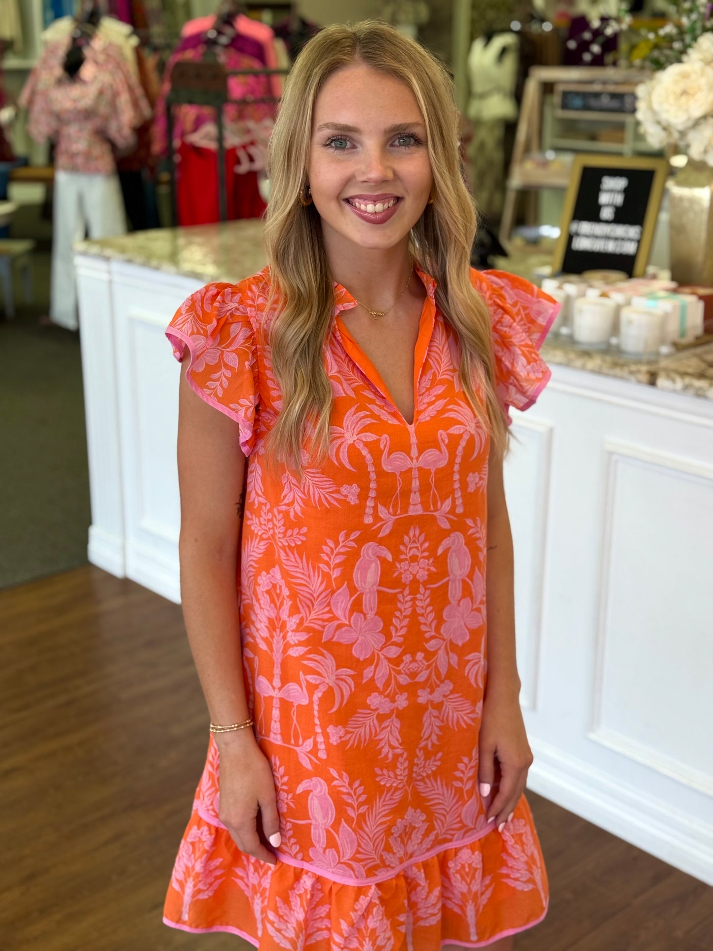 Davina Floral Shift Mini Dress