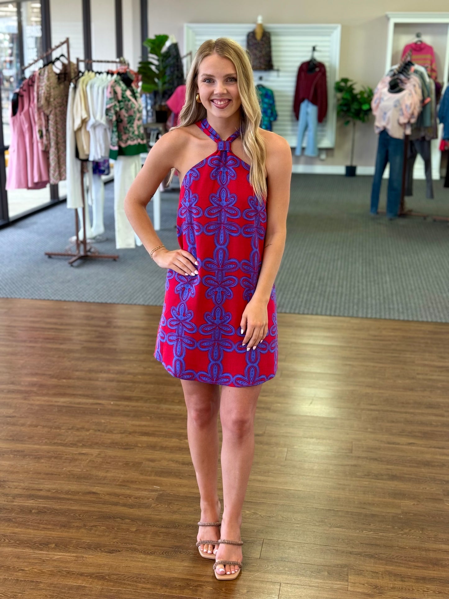 Rory Floral Amory Halter Mini Dress | Red & Blue Halter Summer Dress Trendy Chicks | TREND Rory Floral Amory Halter Mini Dress | Red & Blue Halter Summer Dress Trendy Chicks | TREND