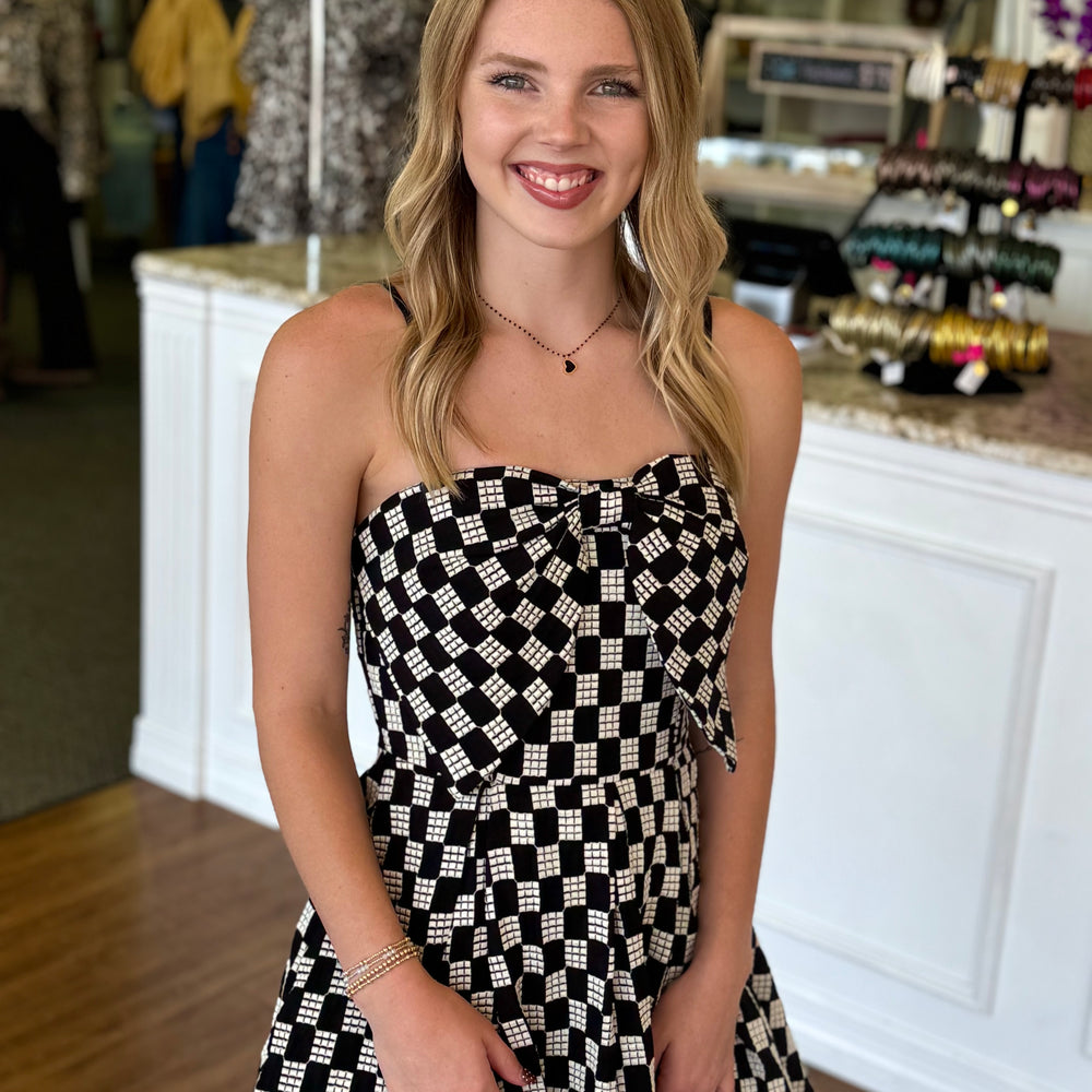 Midnight Weave Bow Dress