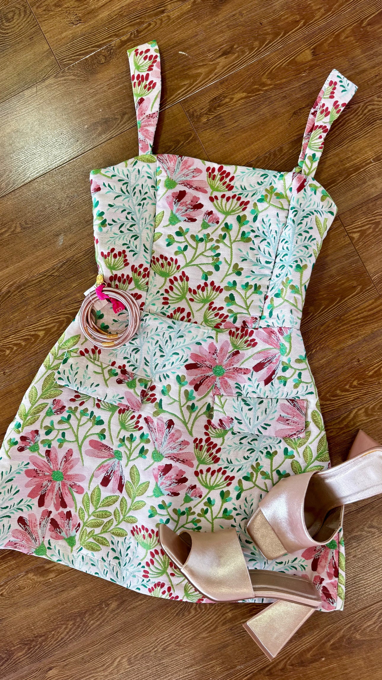 Garden Gala Jacquard Romper Dress