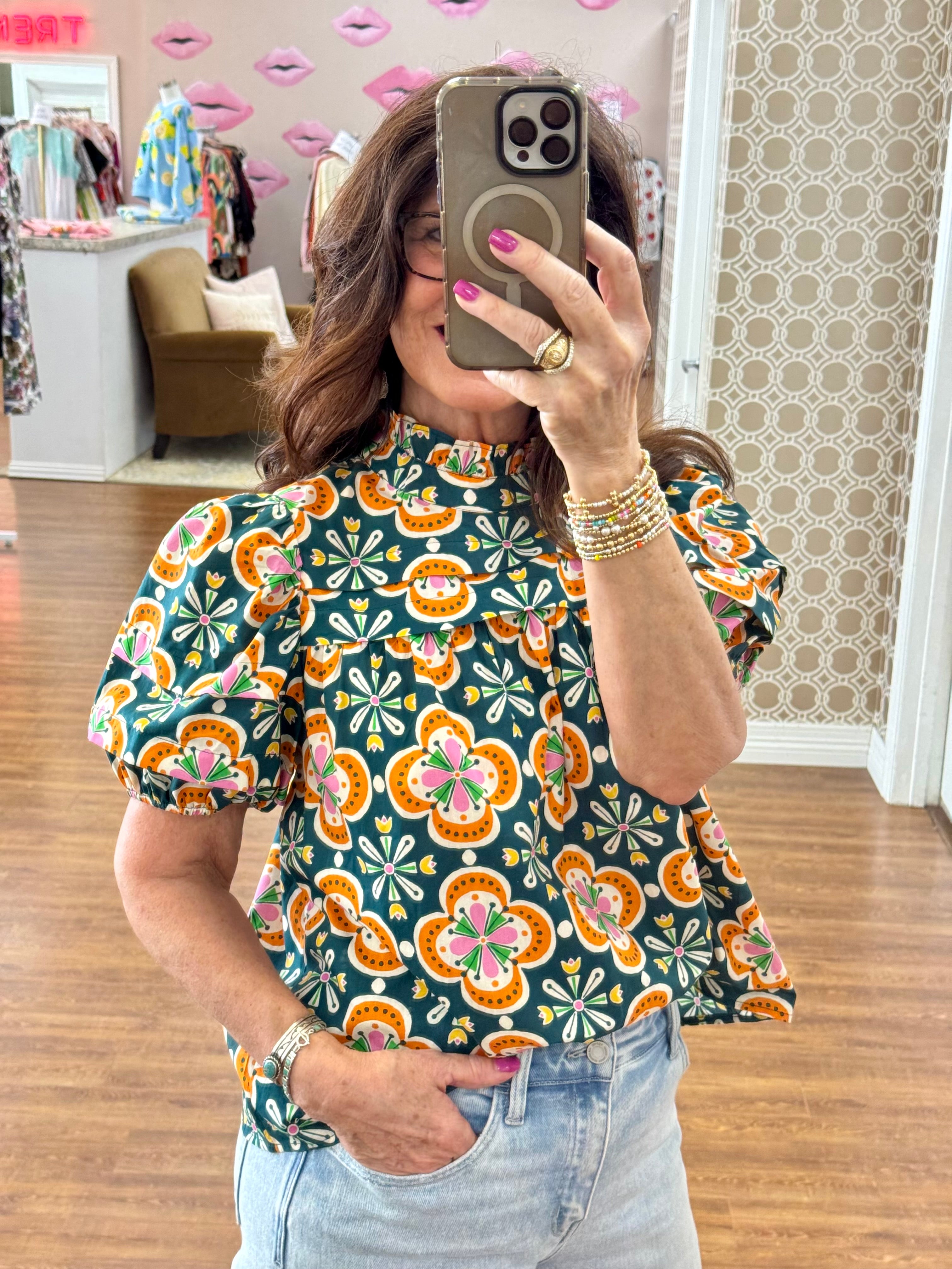 Verybrain/ベリーブレイン garden blouse Cream Berry Garden Long Sleeve Blouse | FARM Rio
