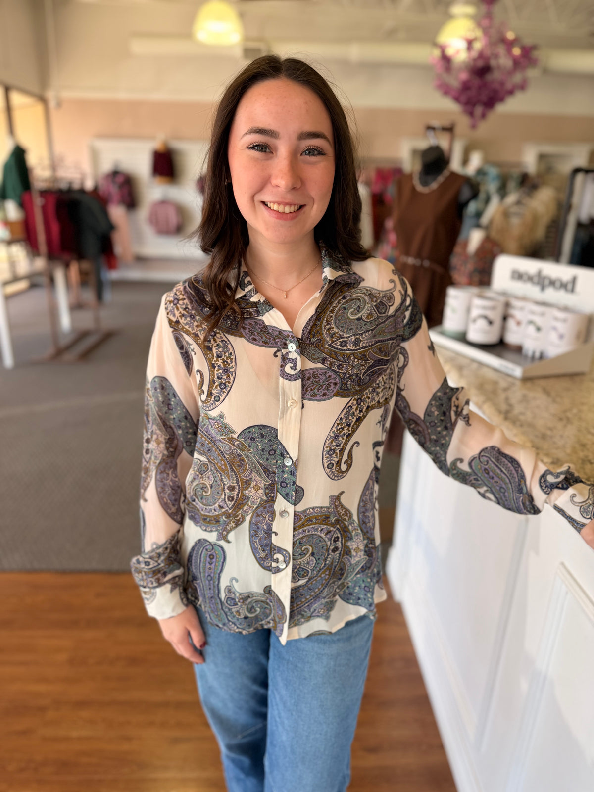 Winslet Paisley Blouse – Ivory Multi 🤎