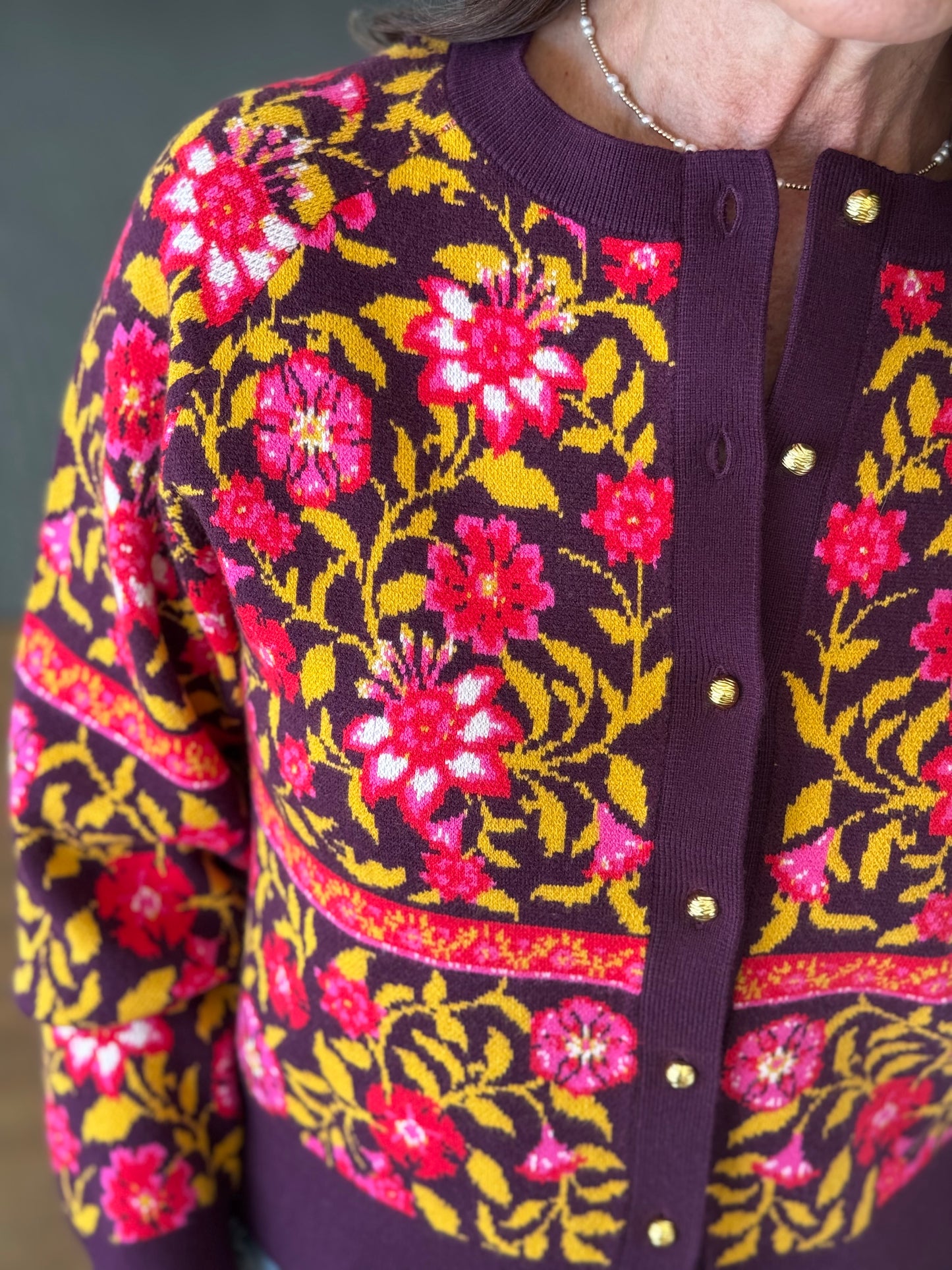 Meredith Cardigan-Golden Floral