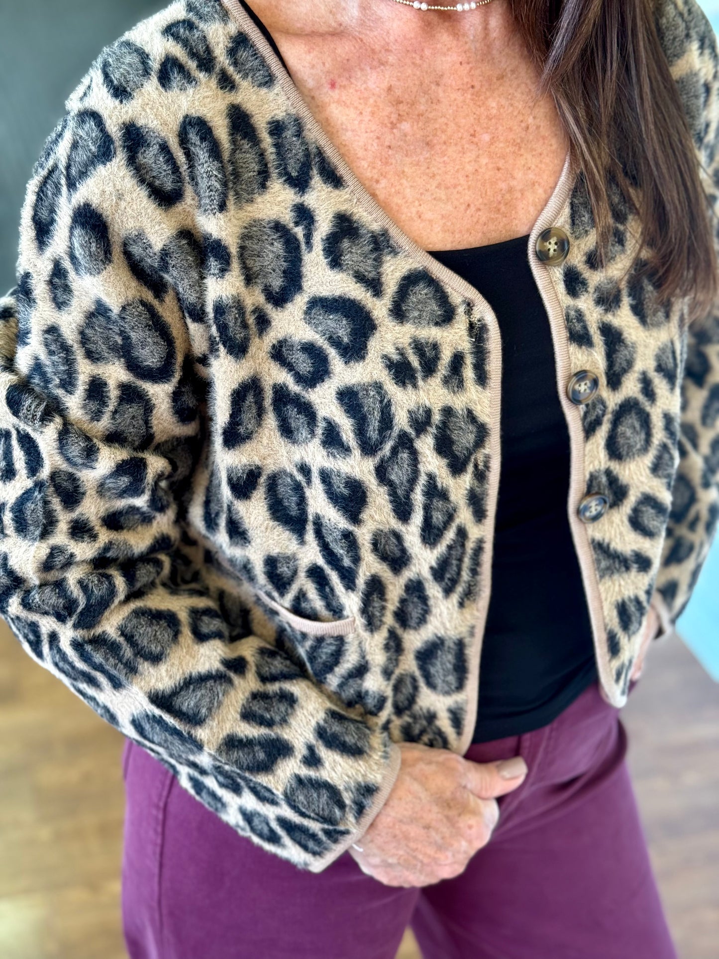 Begonia Leopard Cardigan