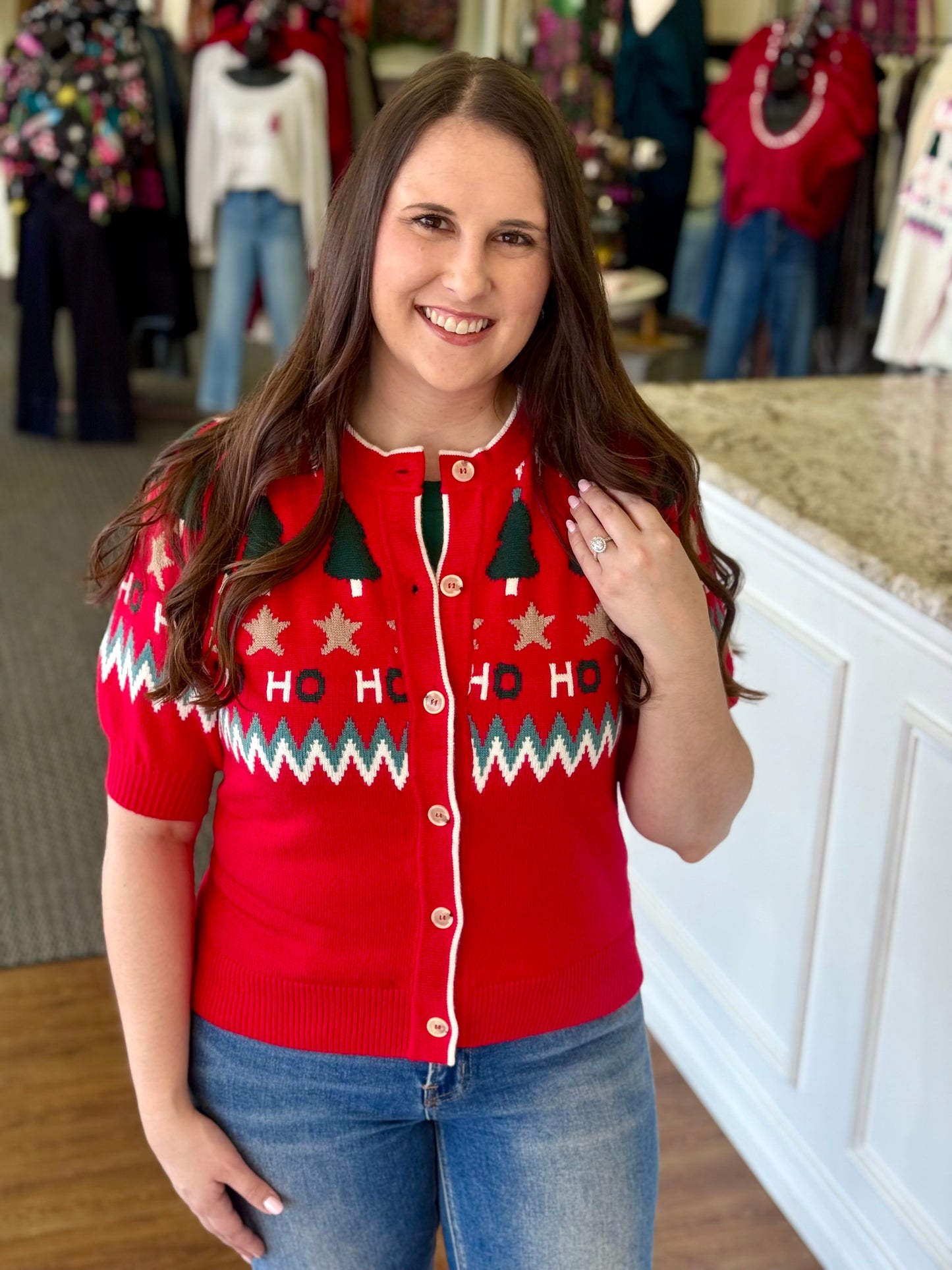 Emma Sweater- Red Multi