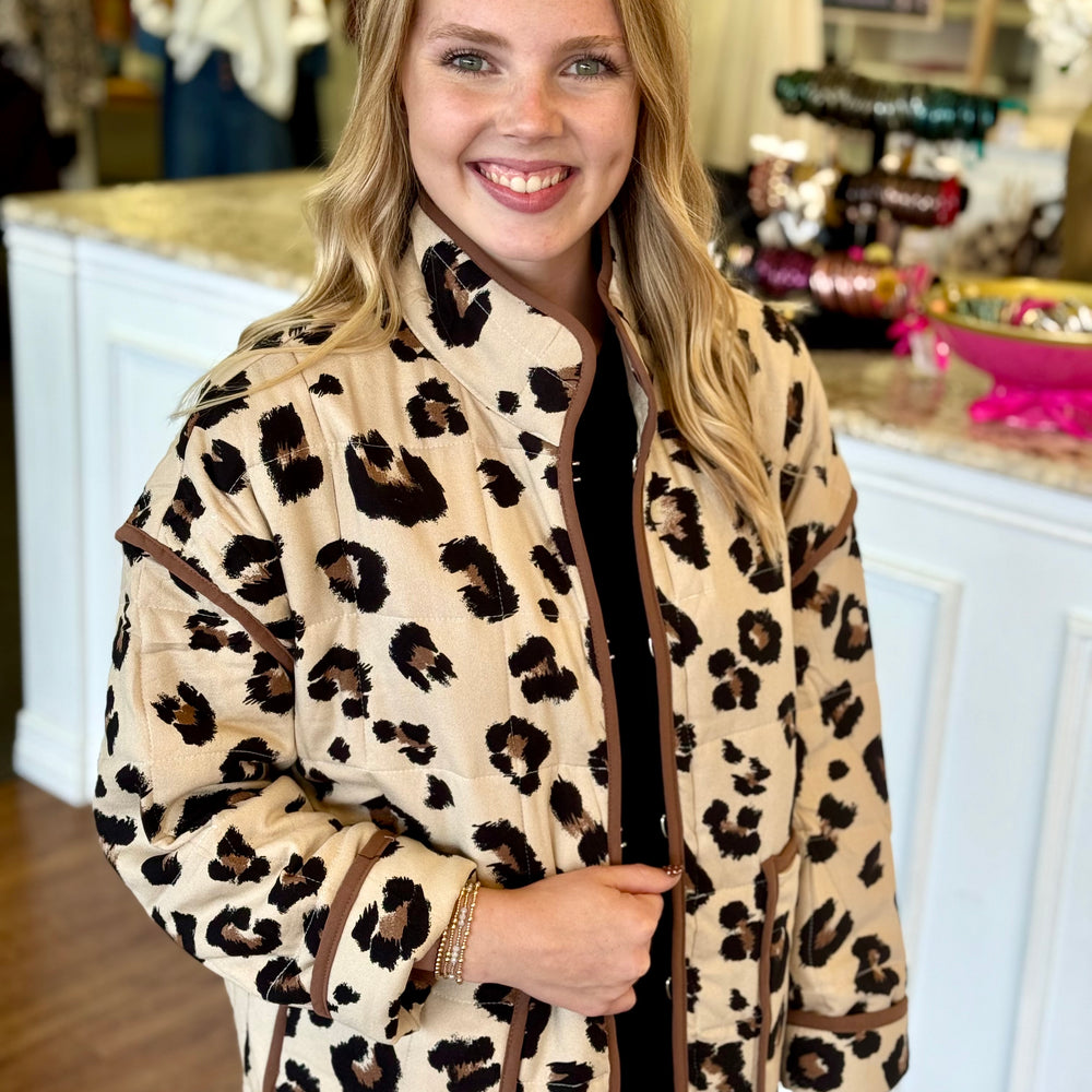 Juniper Animal Print Quilted Jacket