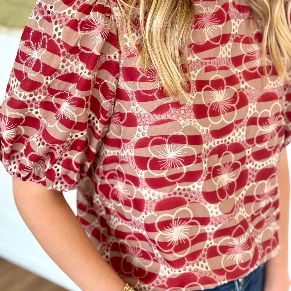 Dotted Floral Lace Top