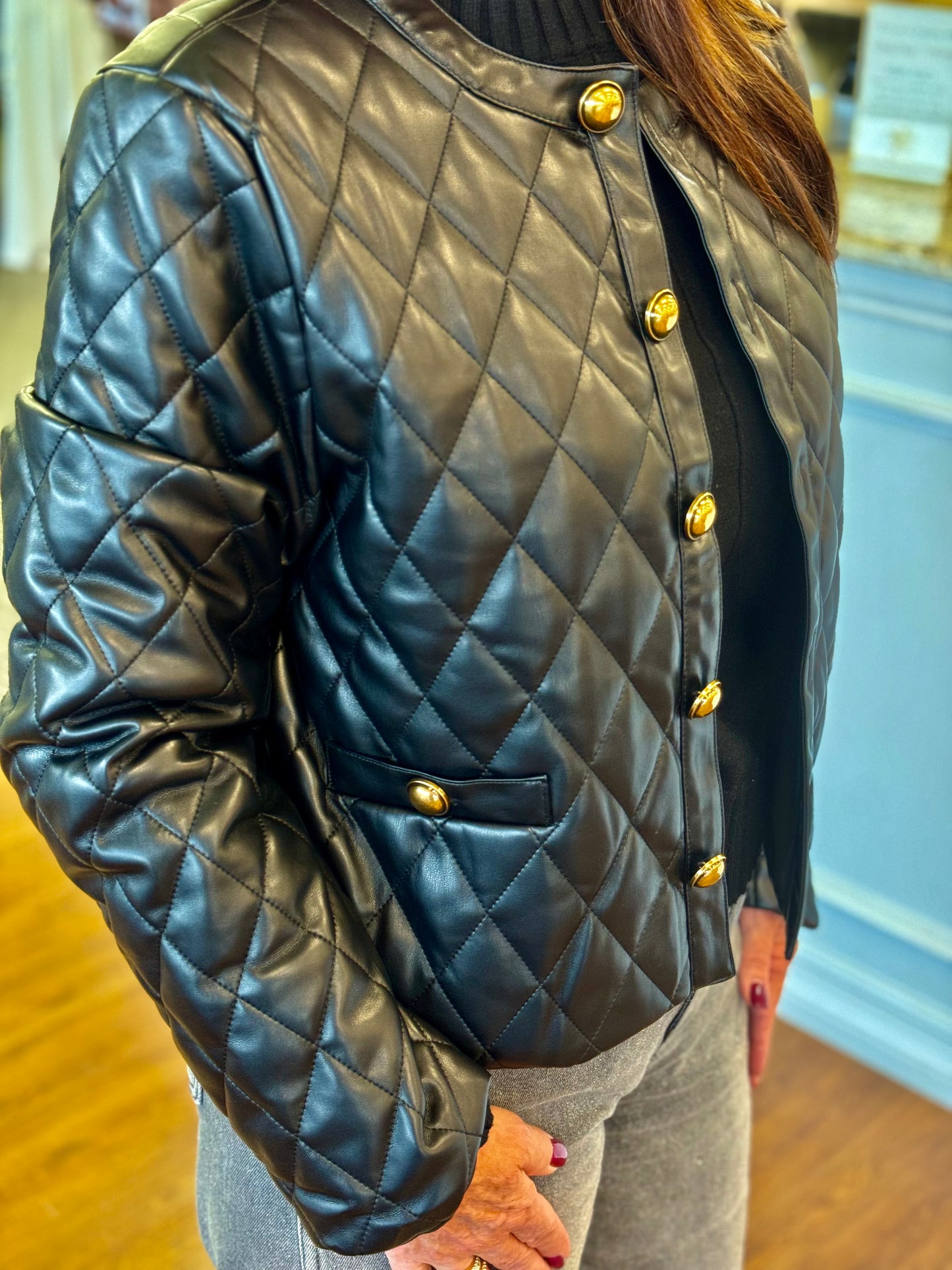 Bonheur Black Quilted Jacket