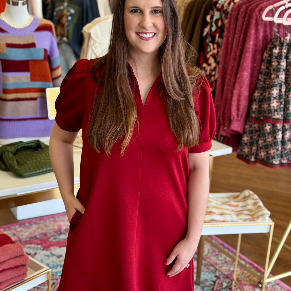 Julie Dress-Burgundy