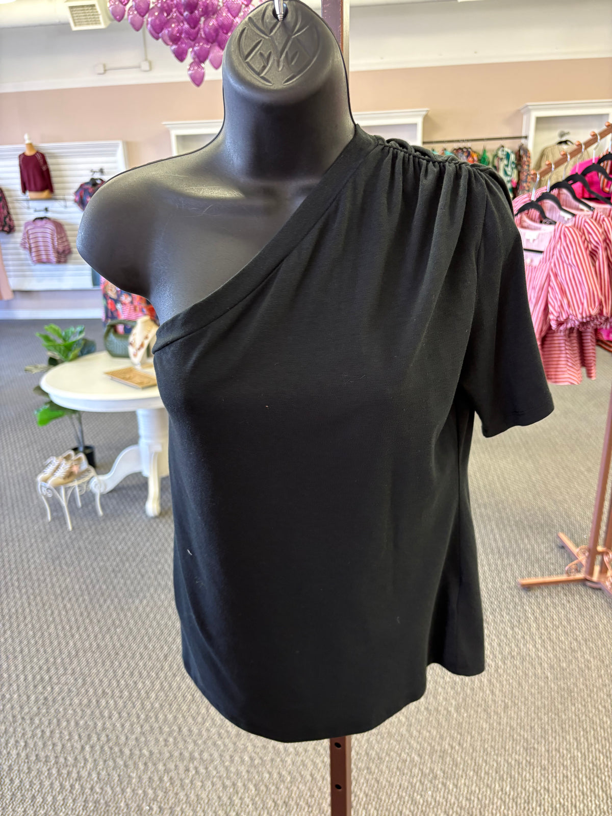The Sloane Black One-Shoulder Top