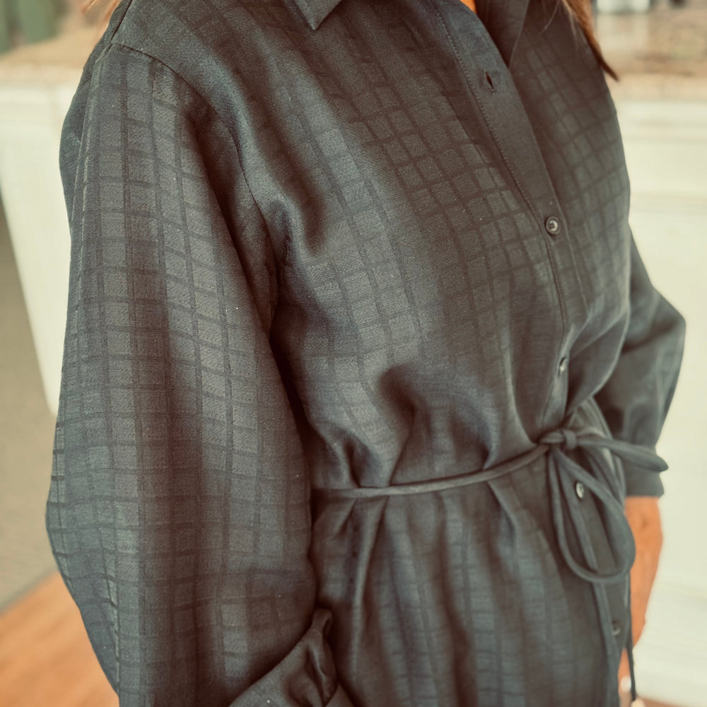 Cecilia Black Shirt Dress
