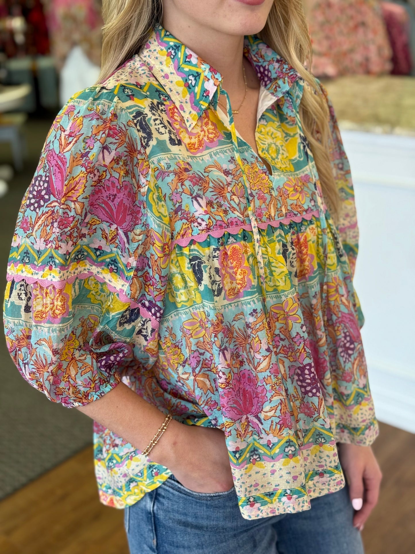 Kallisti Festival Floral Boho Top
