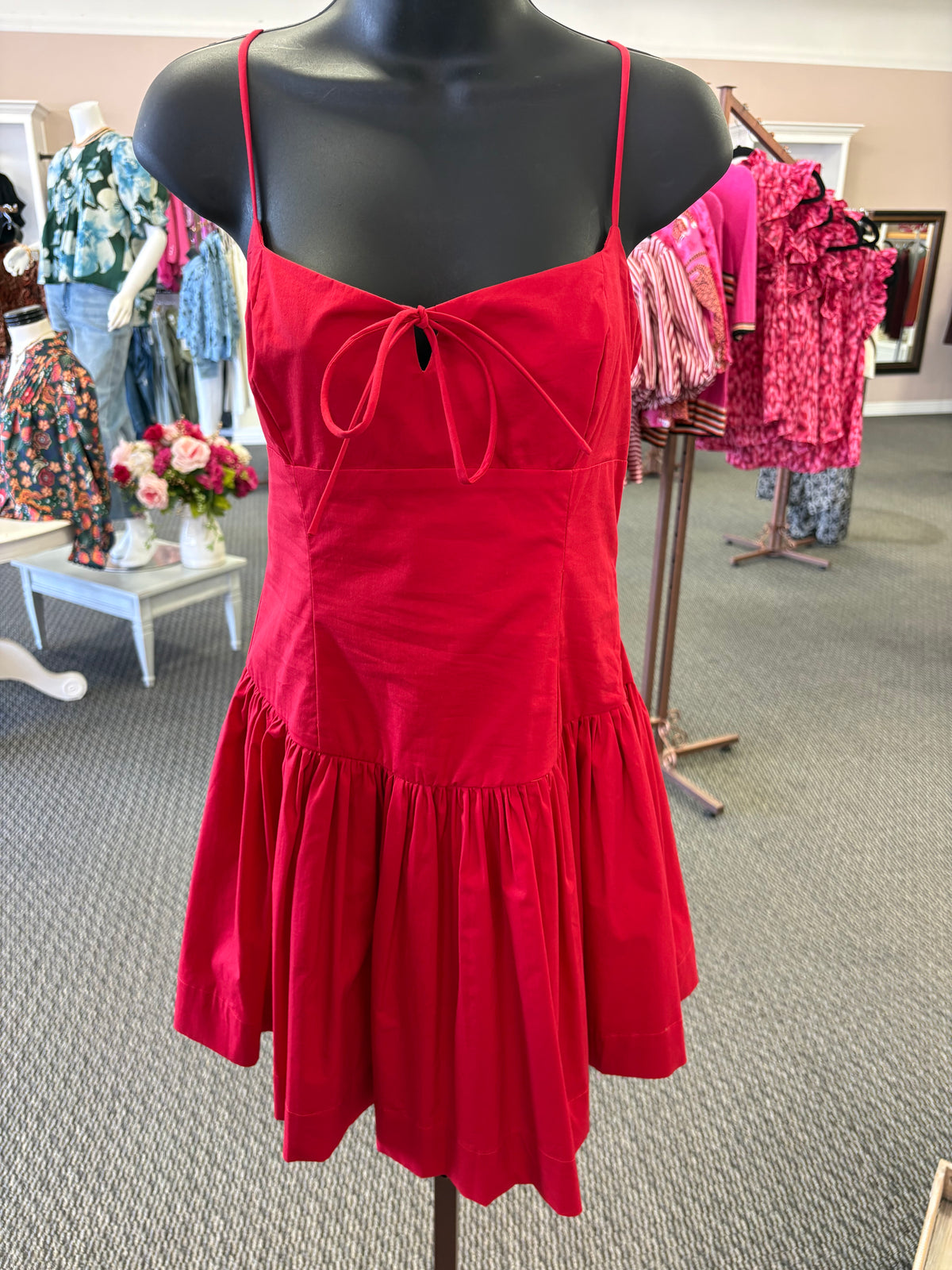 Reese Red Tie-Front Mini Dress
