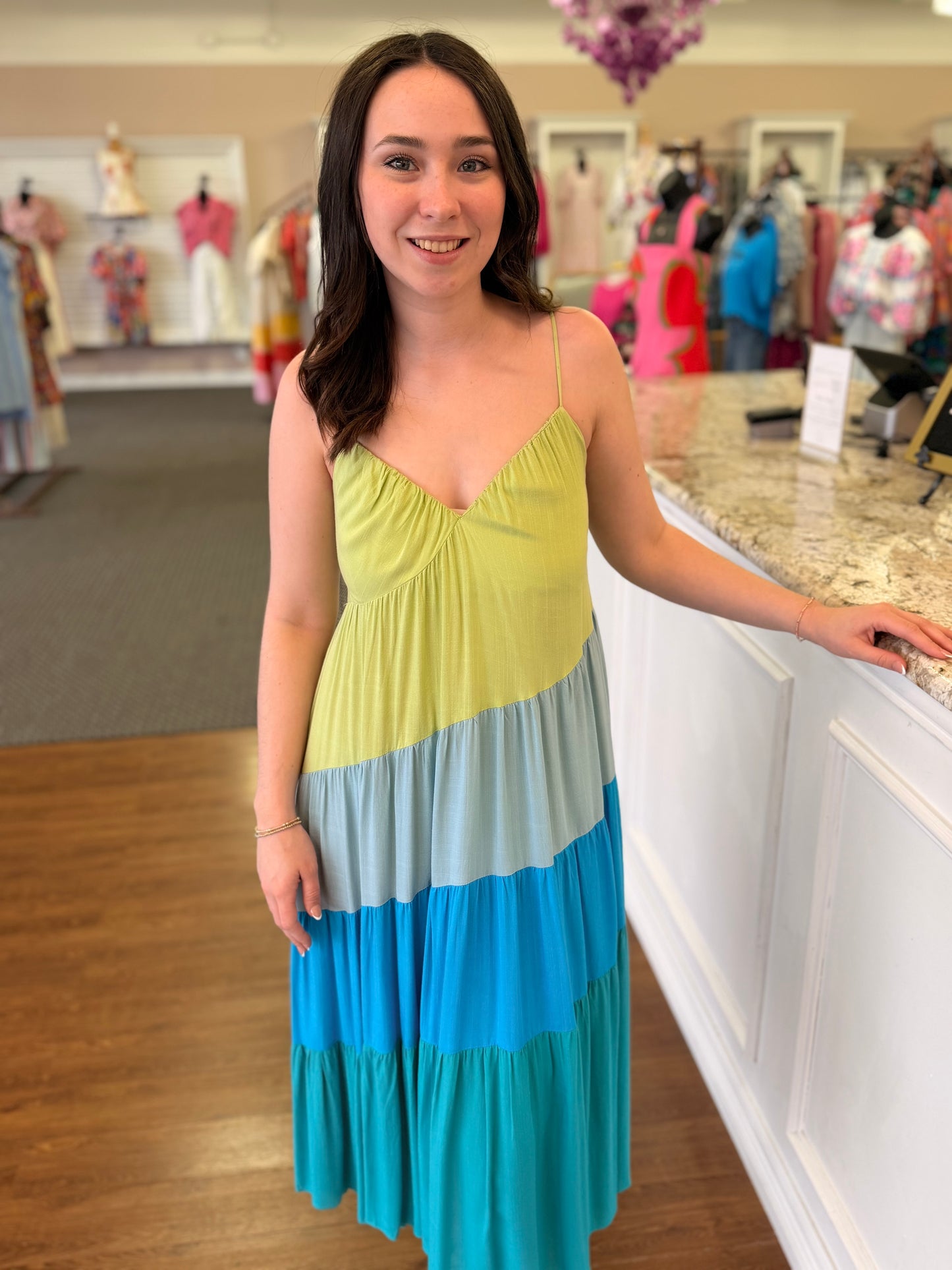 colorblocked maxi dress Summer Joy Colorblock Maxi Dress Blue / 2XL (18)